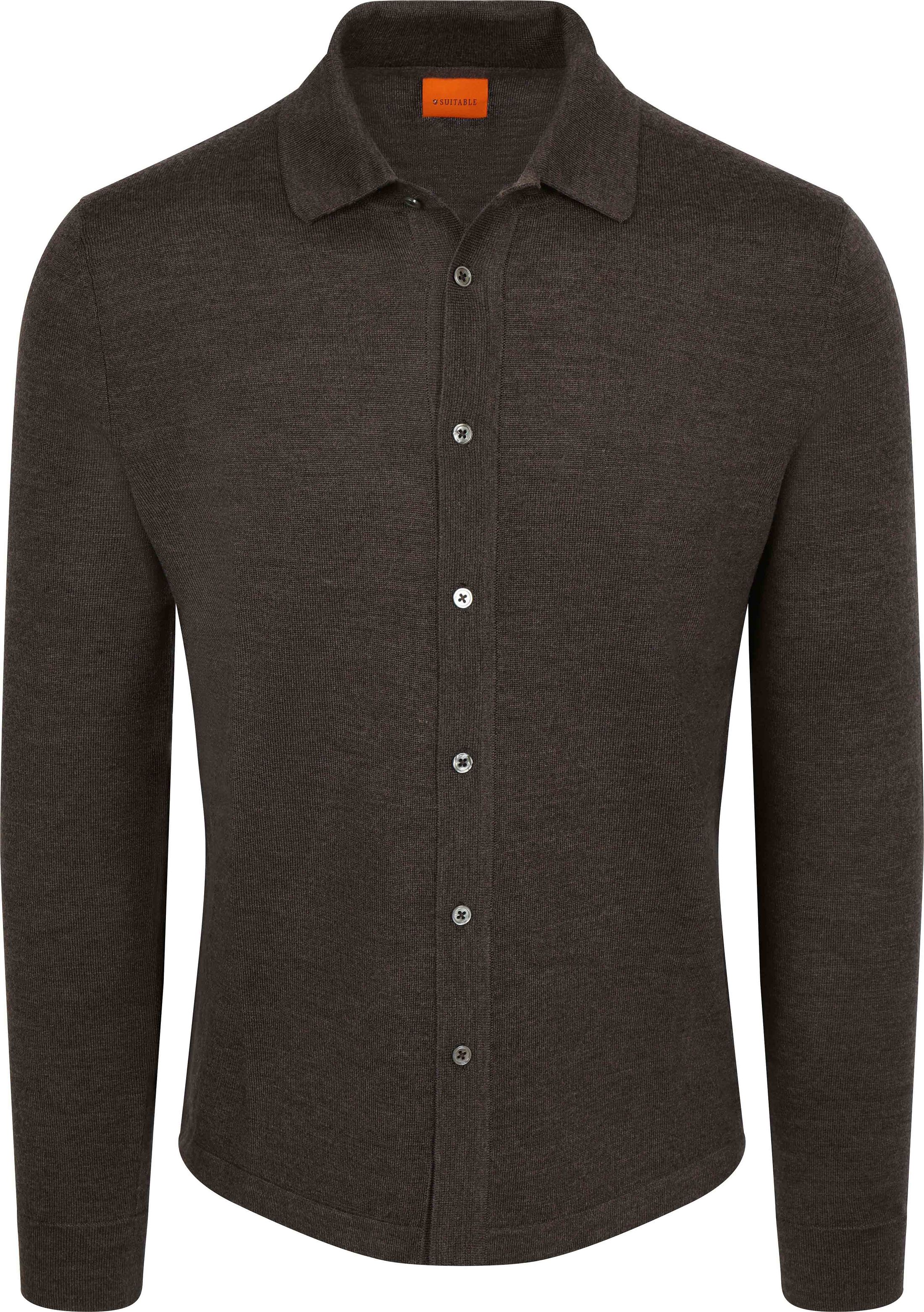 Suitable Cardigan Shirt Merino Brown CA-MRI-SHP-26-BR order online | Suitable