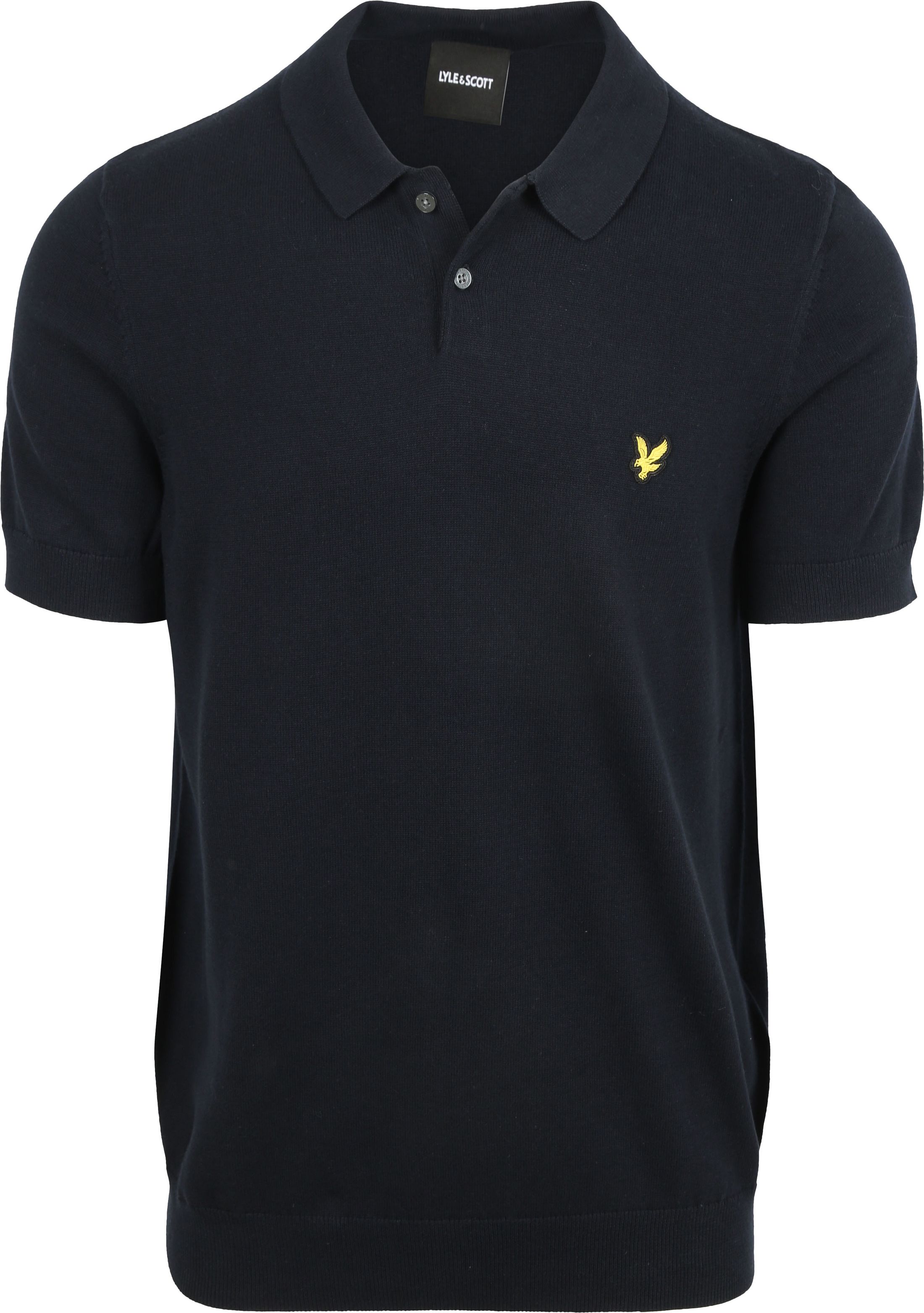 Lyle & Scott Strikket Poloskjorte Marineblå