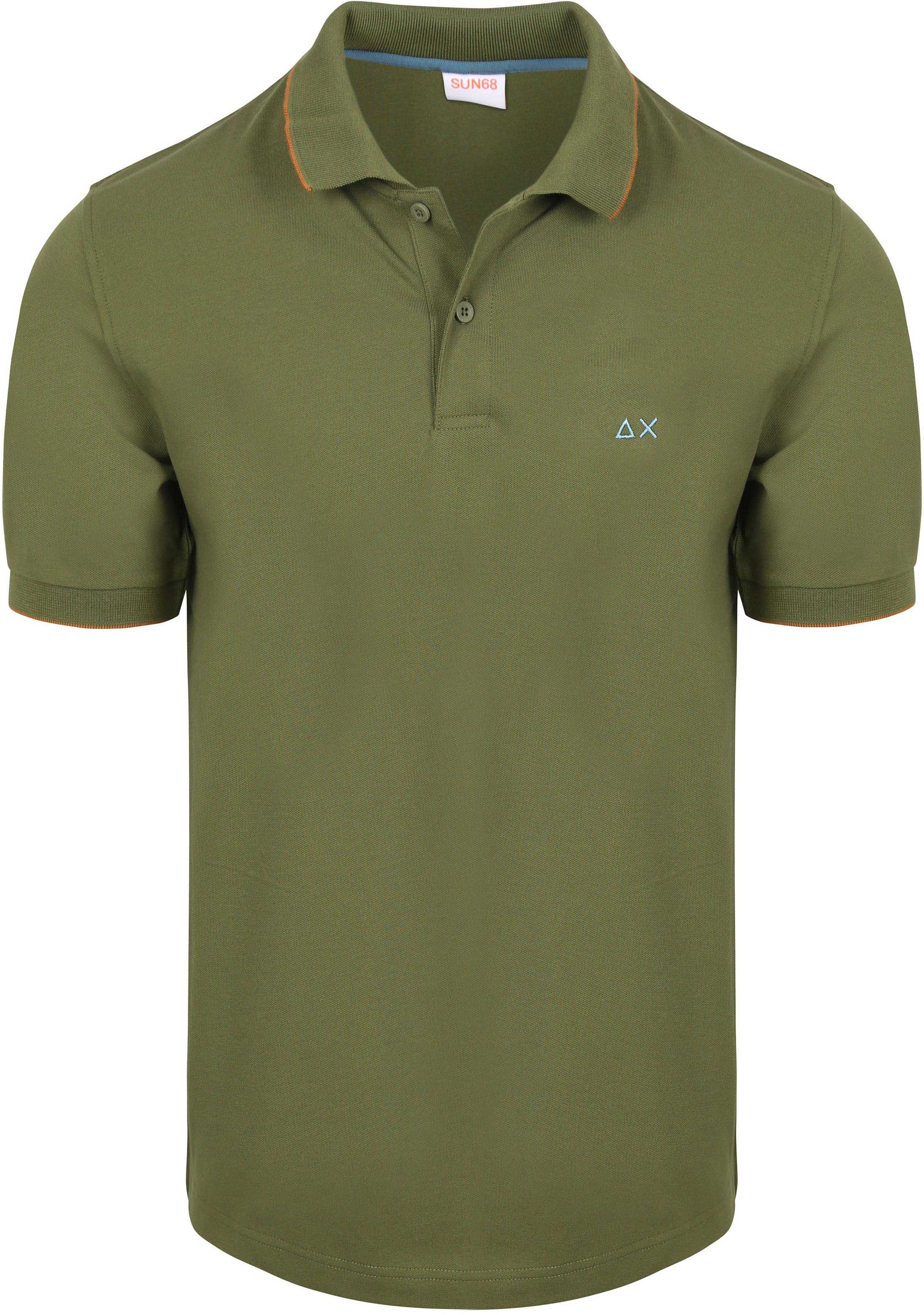 Sun68 Polo Petites Rayures Collar Vert Olive commander en ligne | A36111-37 | Suitable Luxembourg