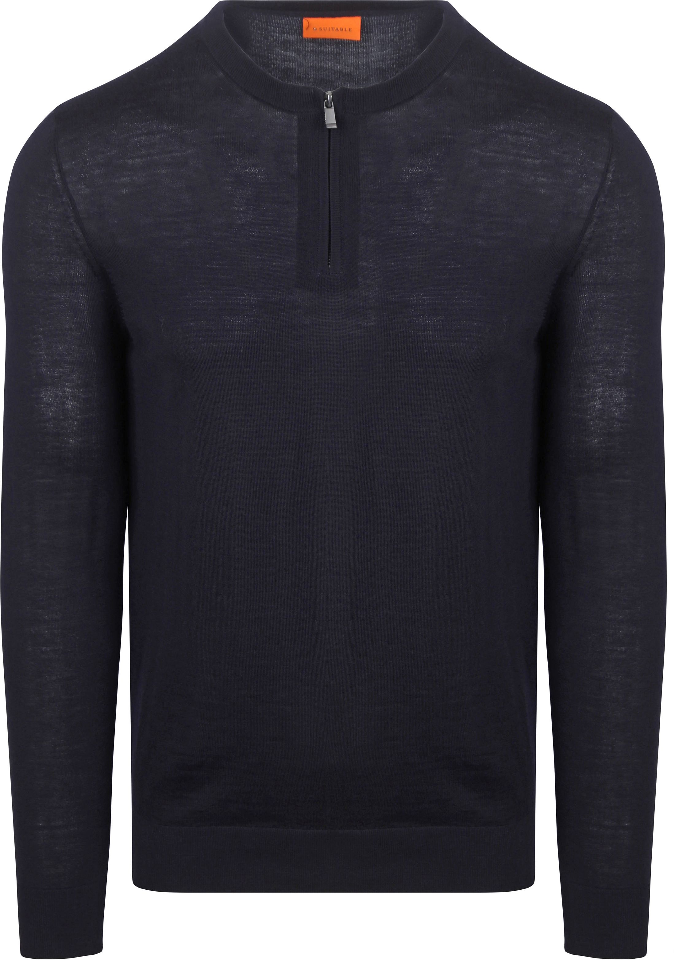 Passande Besättning Zip Merino Marinblå PU-MRI-CRZI-25 - 5E1042 navy