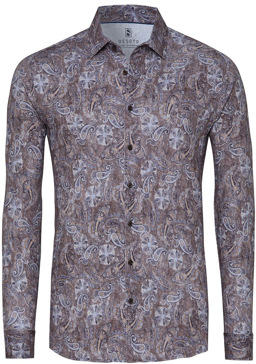 Desoto Skjorte Corduroy Optik Brun 88728-3-844