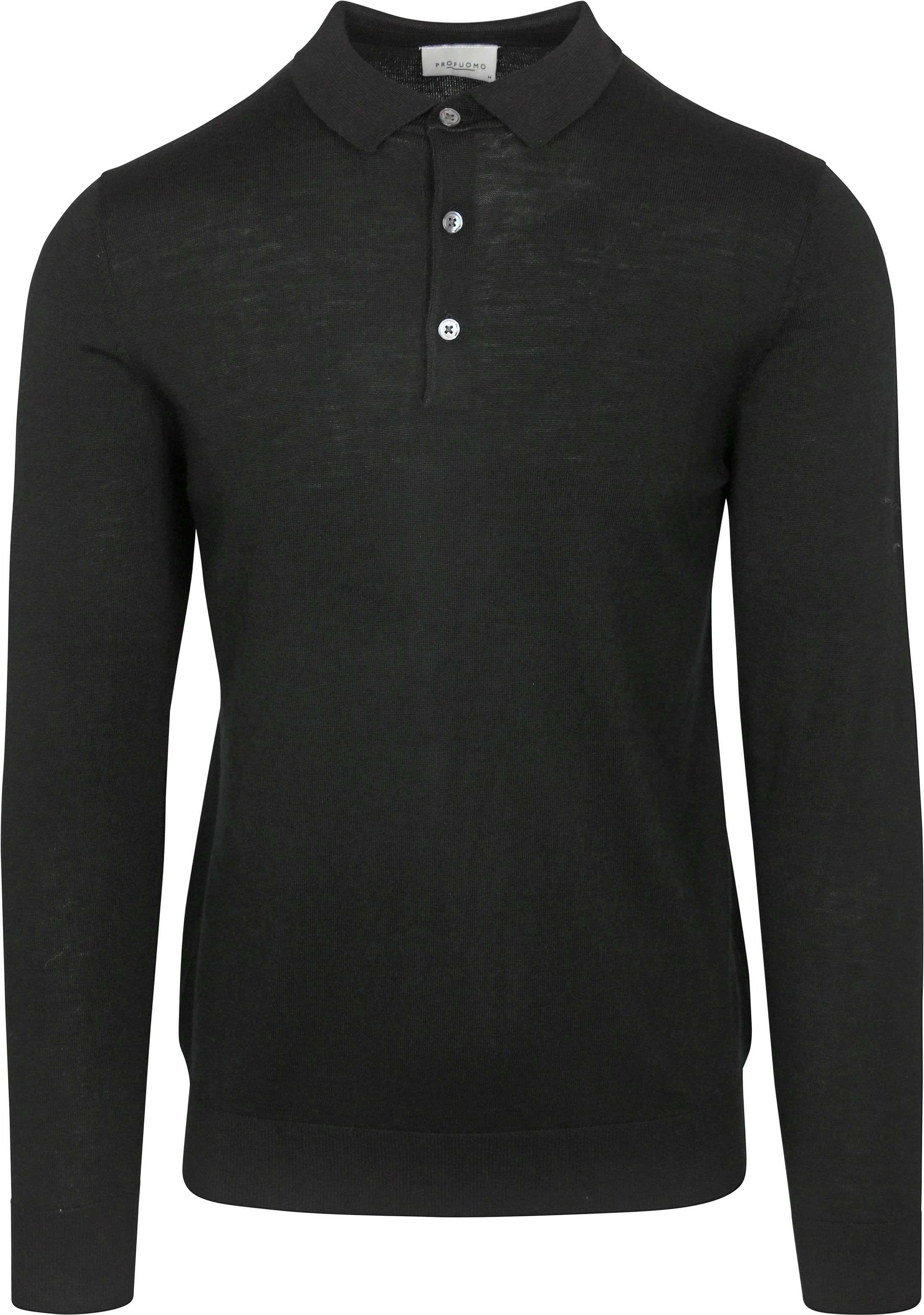 Profuomo Longsleeve Polo Shirt Merino Wool Black order online | PPVJ30002A-A | Suitable Slovakia