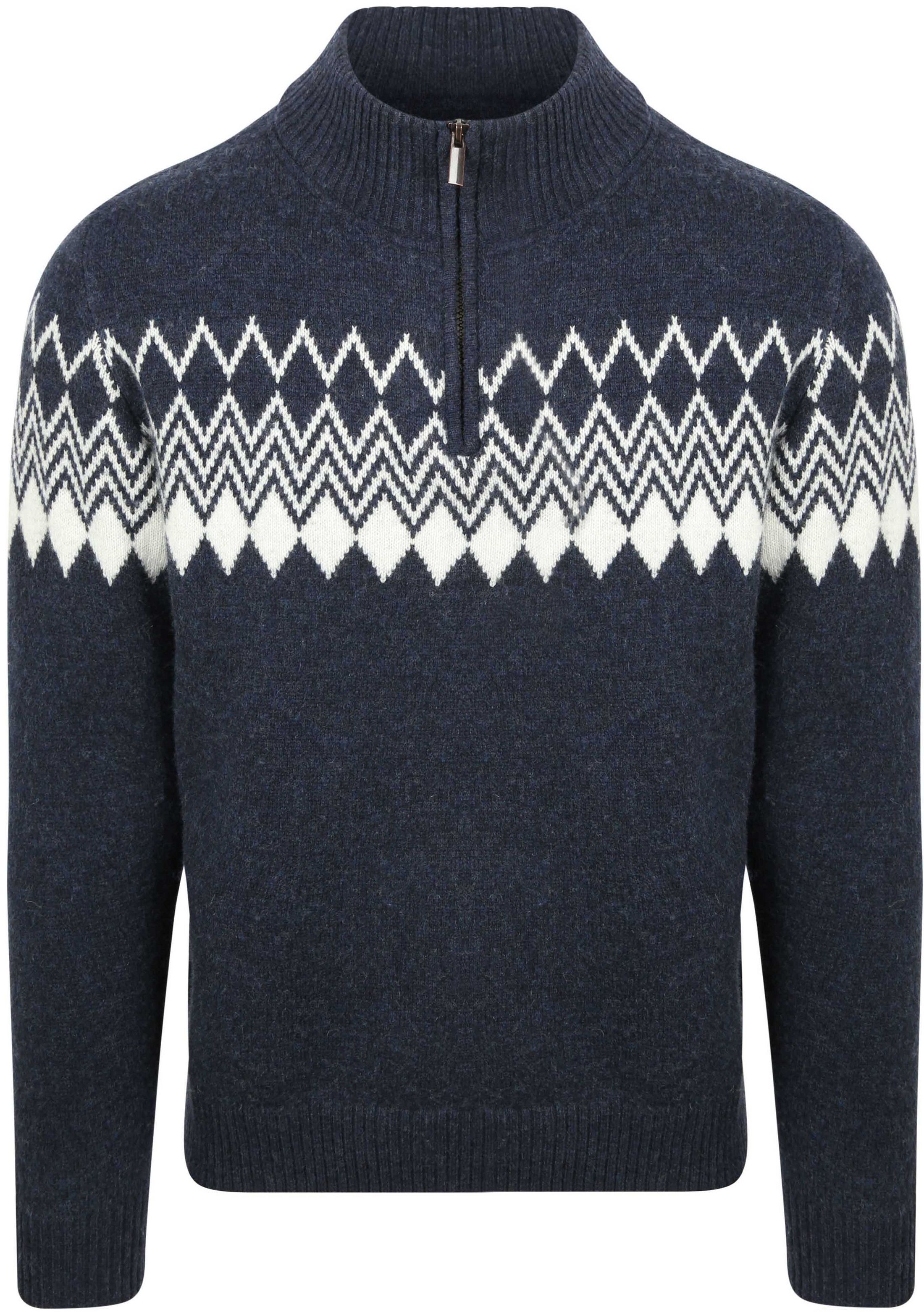 Passer Avery Nordic Halvglidelåstrøye i ullblanding Marineblå SPE25305AV90ST-290