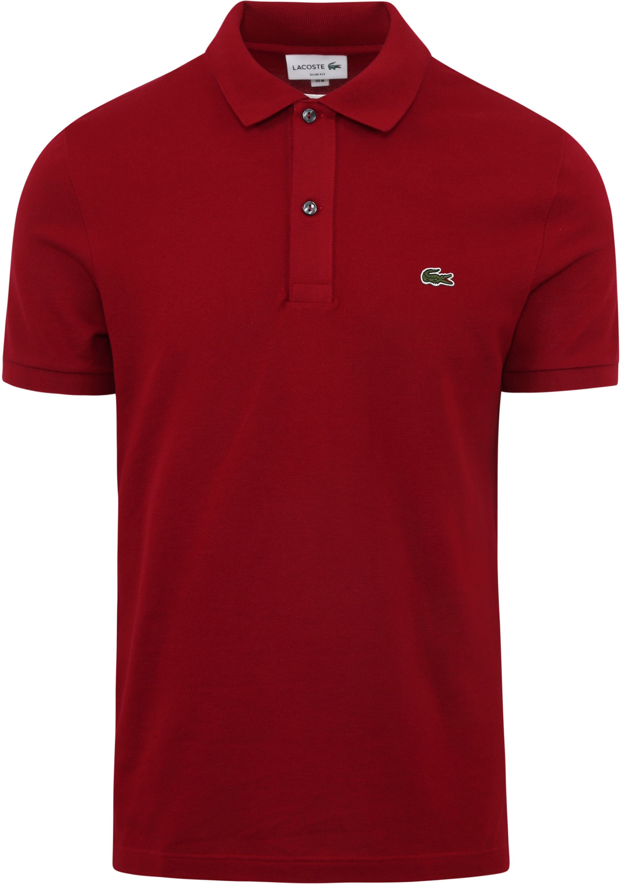 Lacoste poloshirt i piquedesignet vinrød PH4012-476