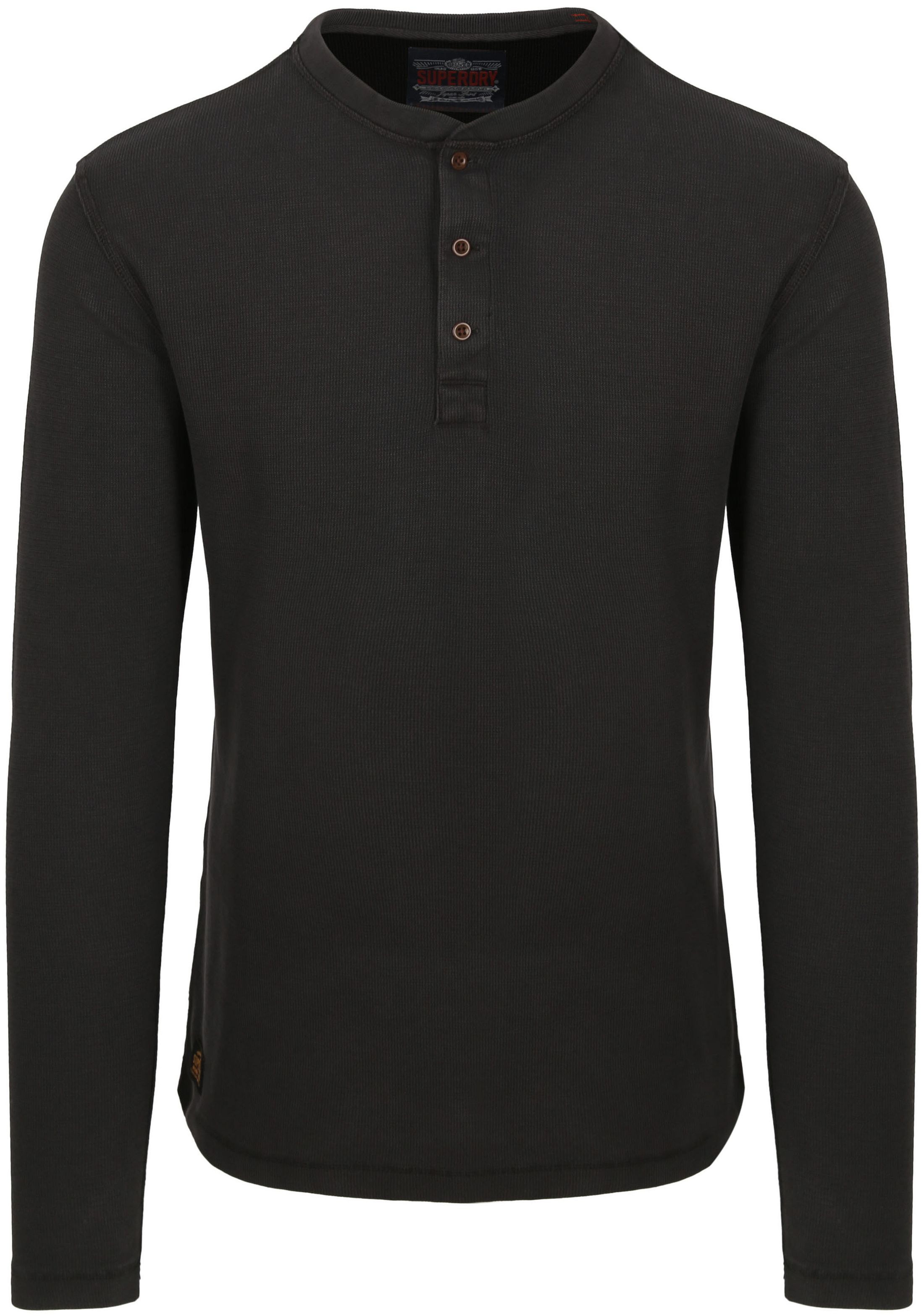Superdry Trøje Henley Waffle Washed Antraciet M6010776A-AFB