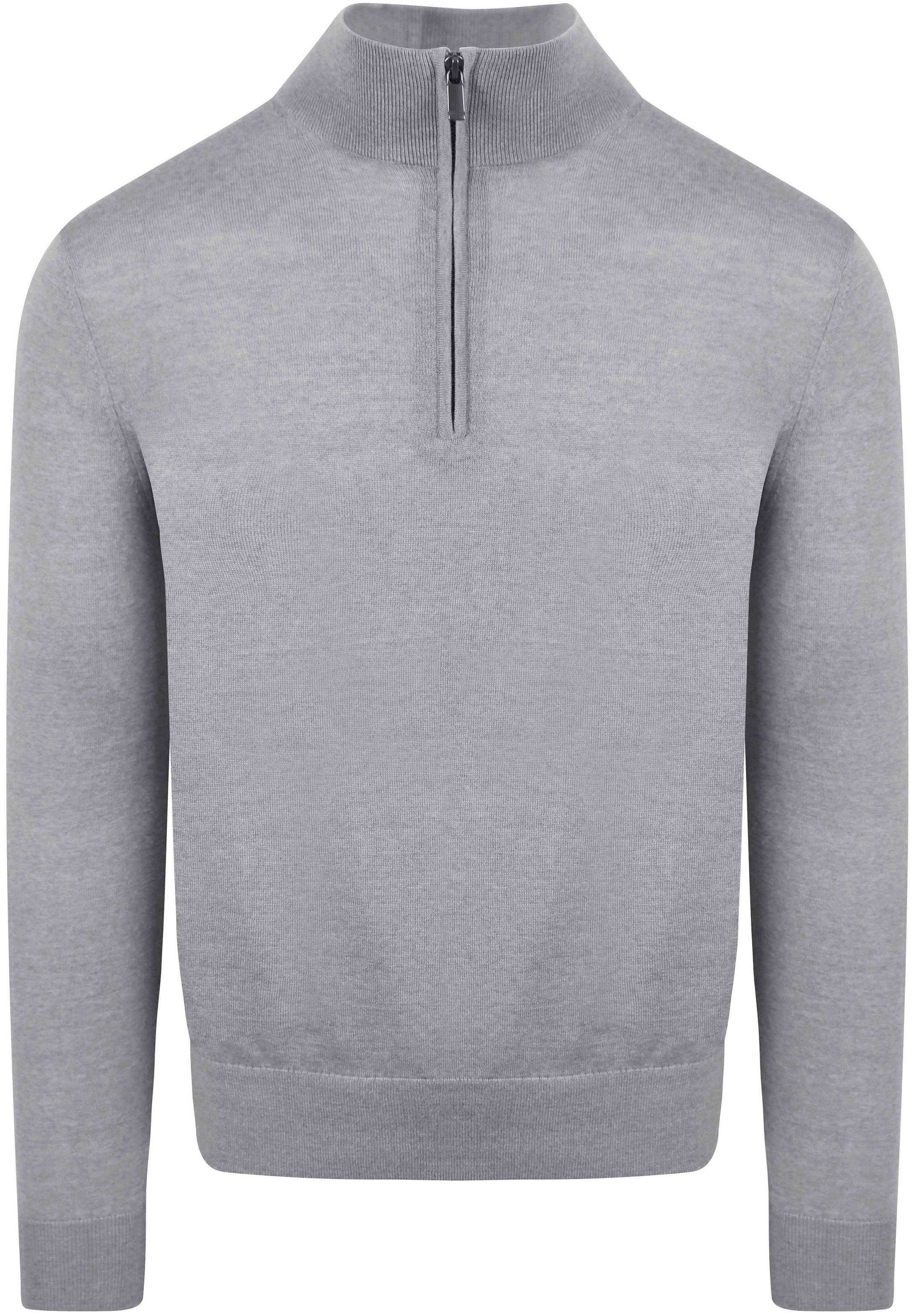 Suitable Merino Halvveis Glidelåspullover Grå PU-MRI-HZ-24 VP245498 Mid Grey