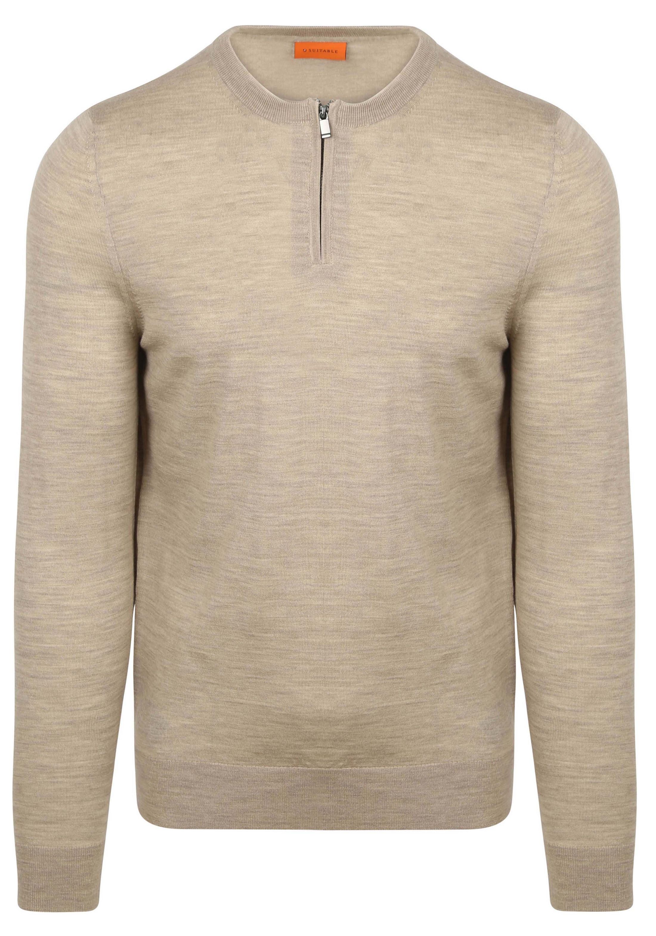 Passerende Crew Zip Merino Sand PU-MRI-CRZI-25-SA - 2M0355 Sand