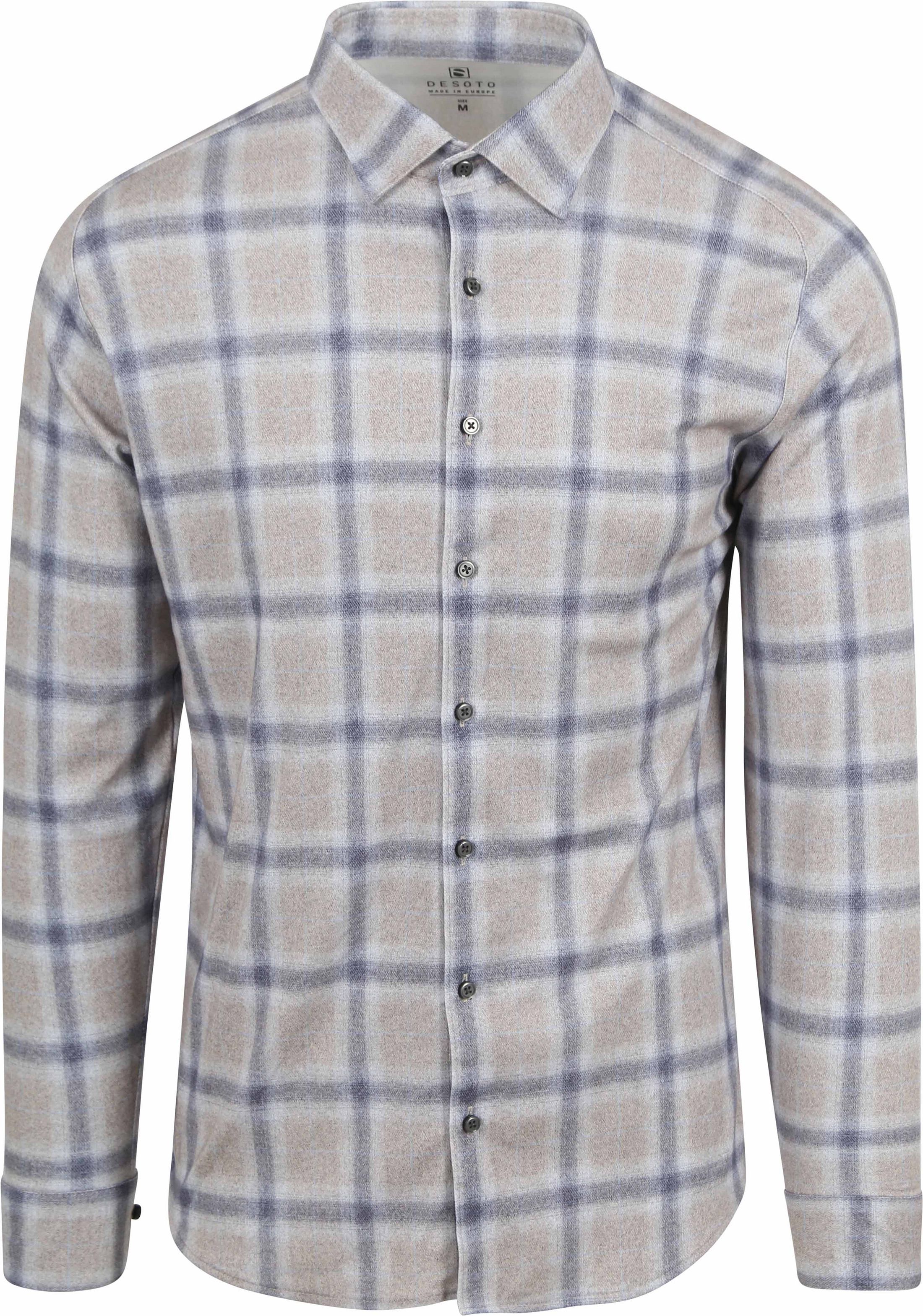 Desoto Chemise A Carreaux Greige Bleu commander en ligne | 78228-3-857 | Suitable Luxembourg