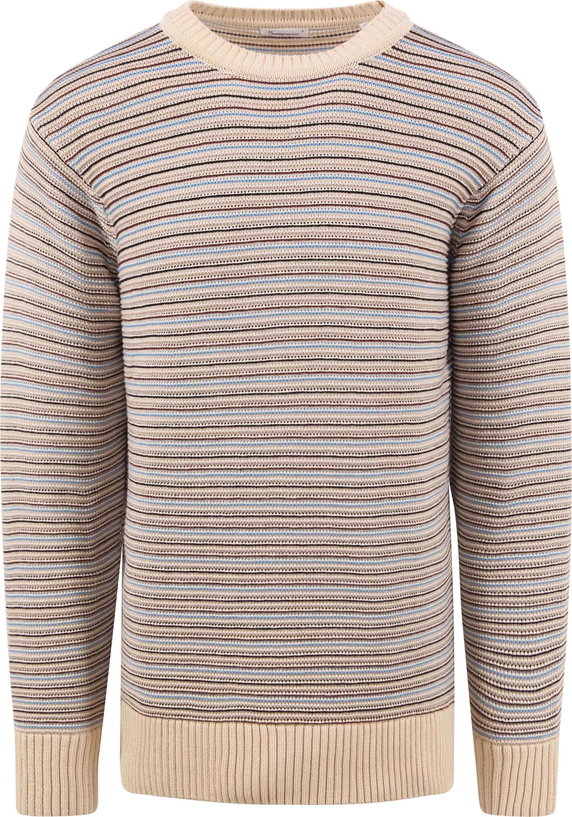 KnowledgeCotton Apparel Genser Striber Multifarge 1080047-8030 Beige stripe
