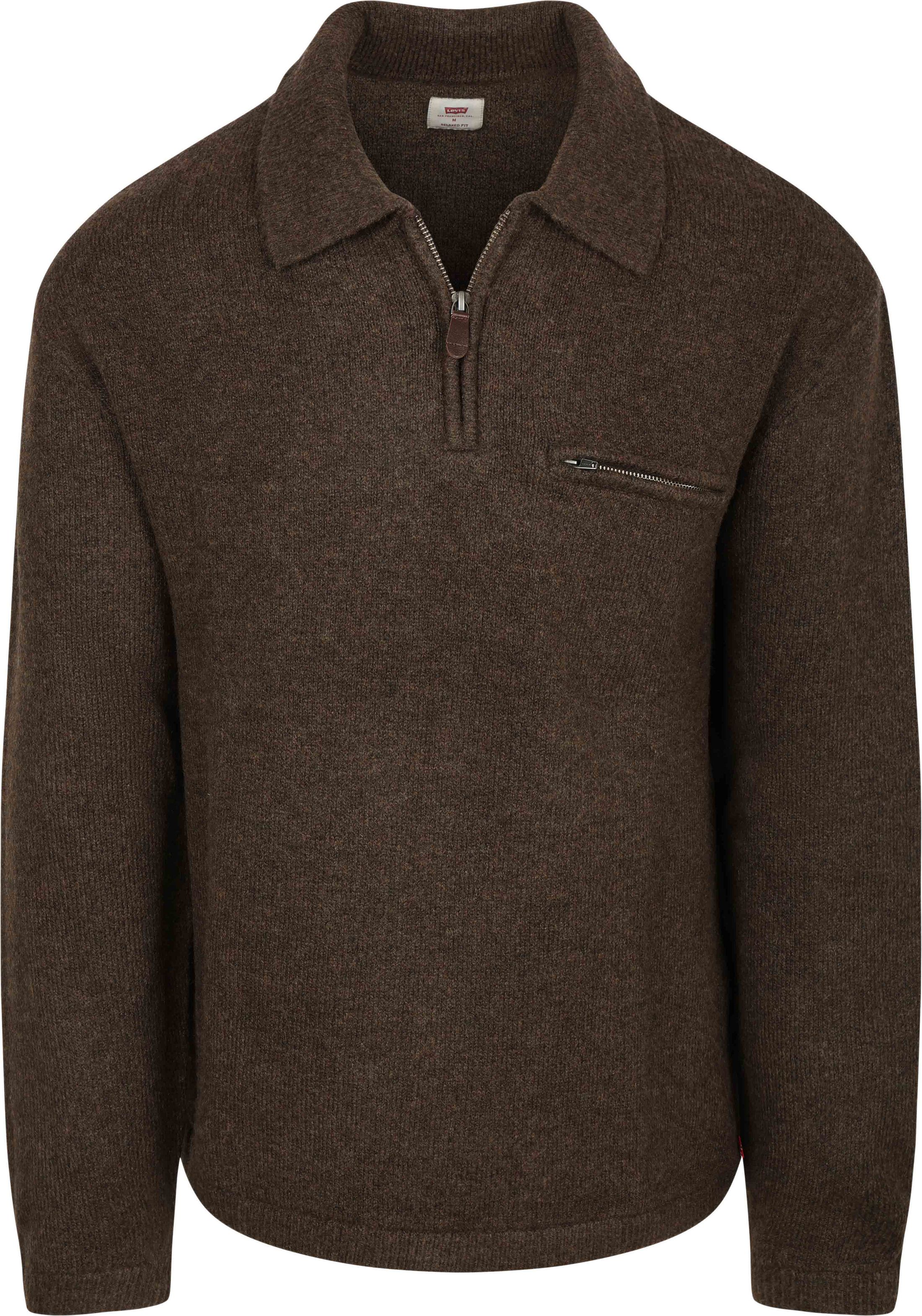Levi's Longsleeve Half Zip Polo Shirt Brown order online | Suitable Hungary