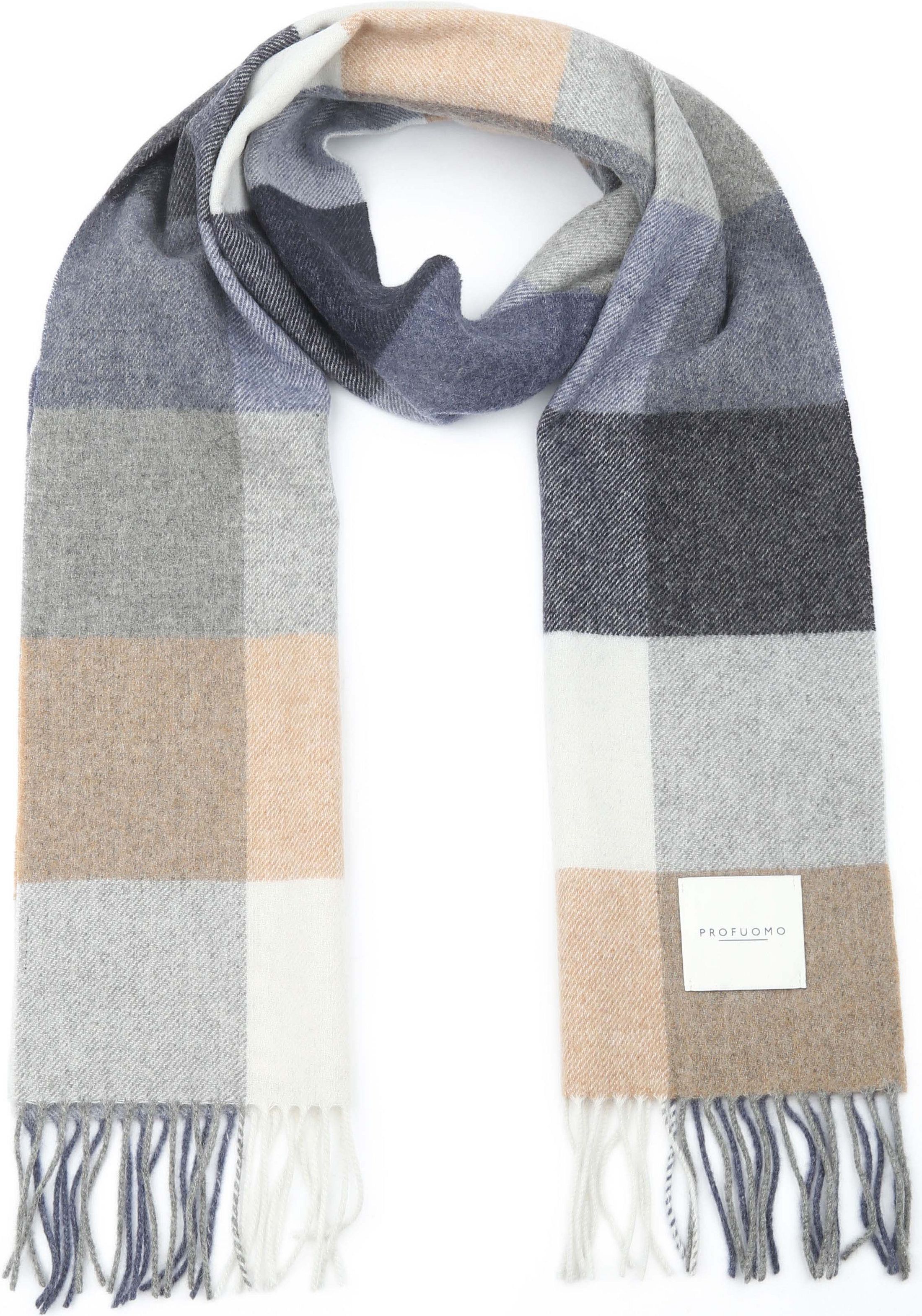 Profuomo Sjaal Wol Ruiten Blauw PPVS30003C-M kopen | Suitable