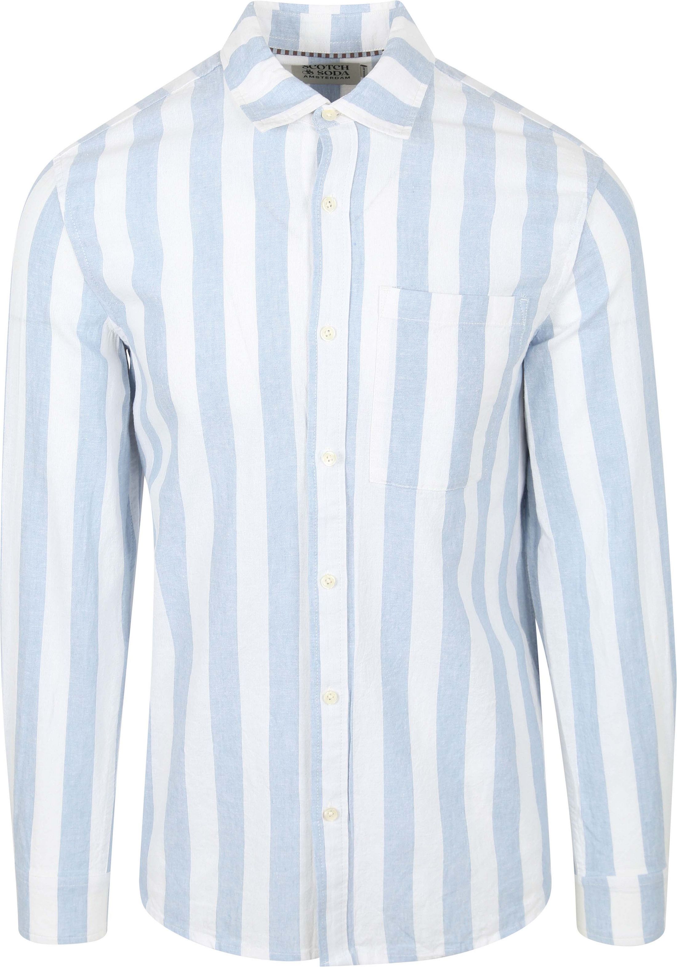 Scotch og Soda Linnedskjorte Stribe Lyseblå 180131-420