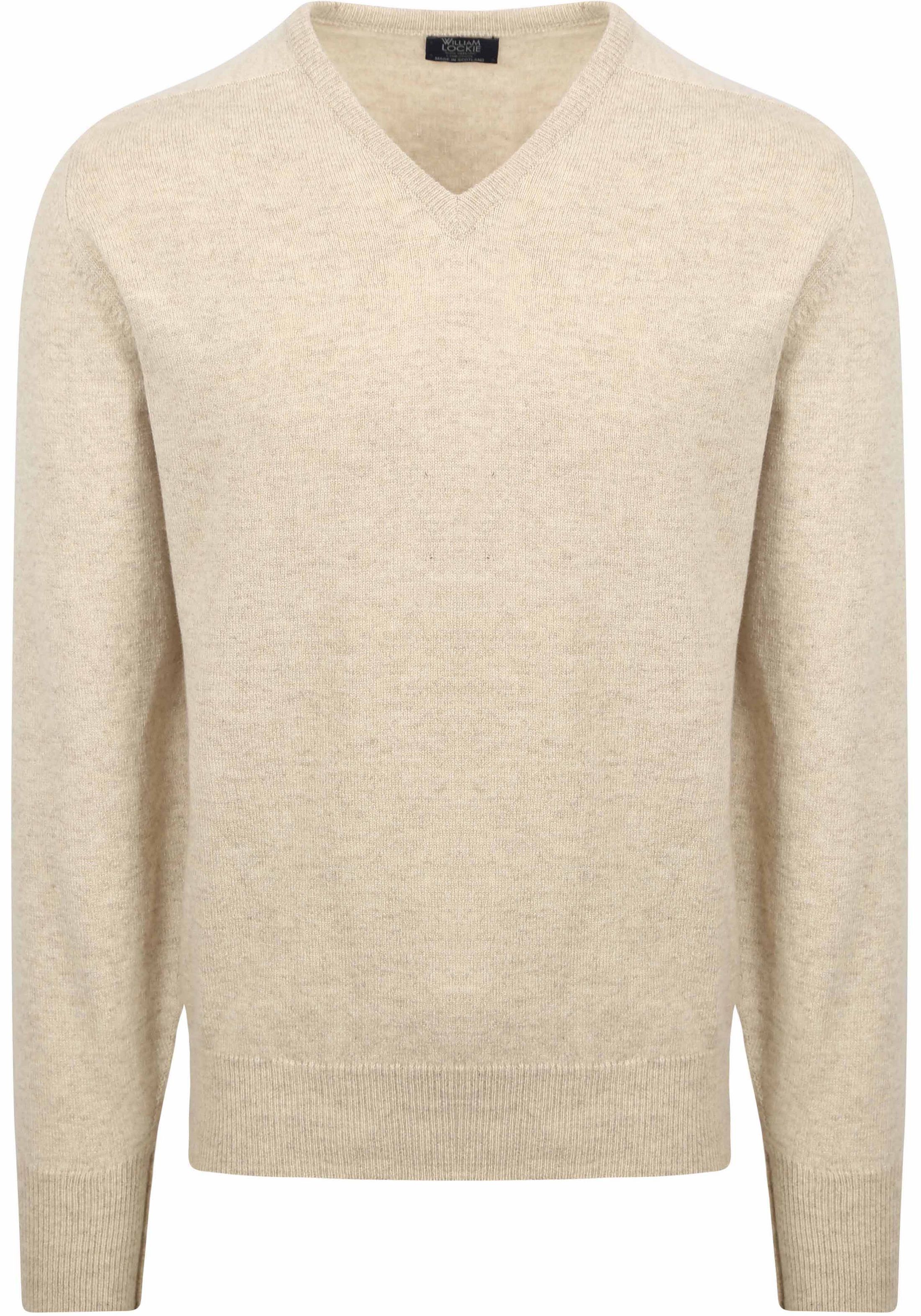 William Lockie V-Ausschnitt Pullover Lammwolle Linen Beige 7092DF-30 Linen kaufen | Suitable