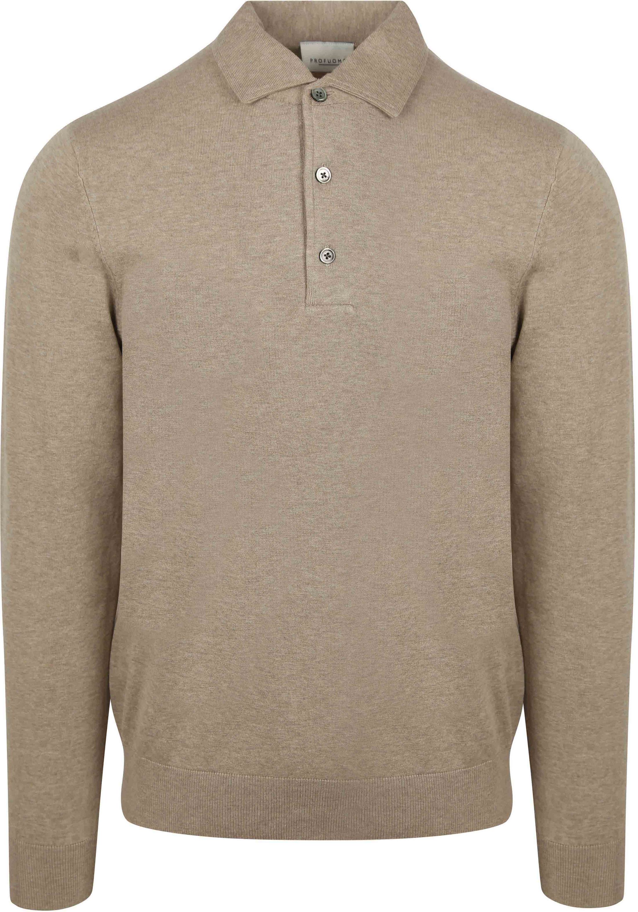 Profuomo Långärmad Pikétröja Luxury Basic Beige PP2J00009C-F