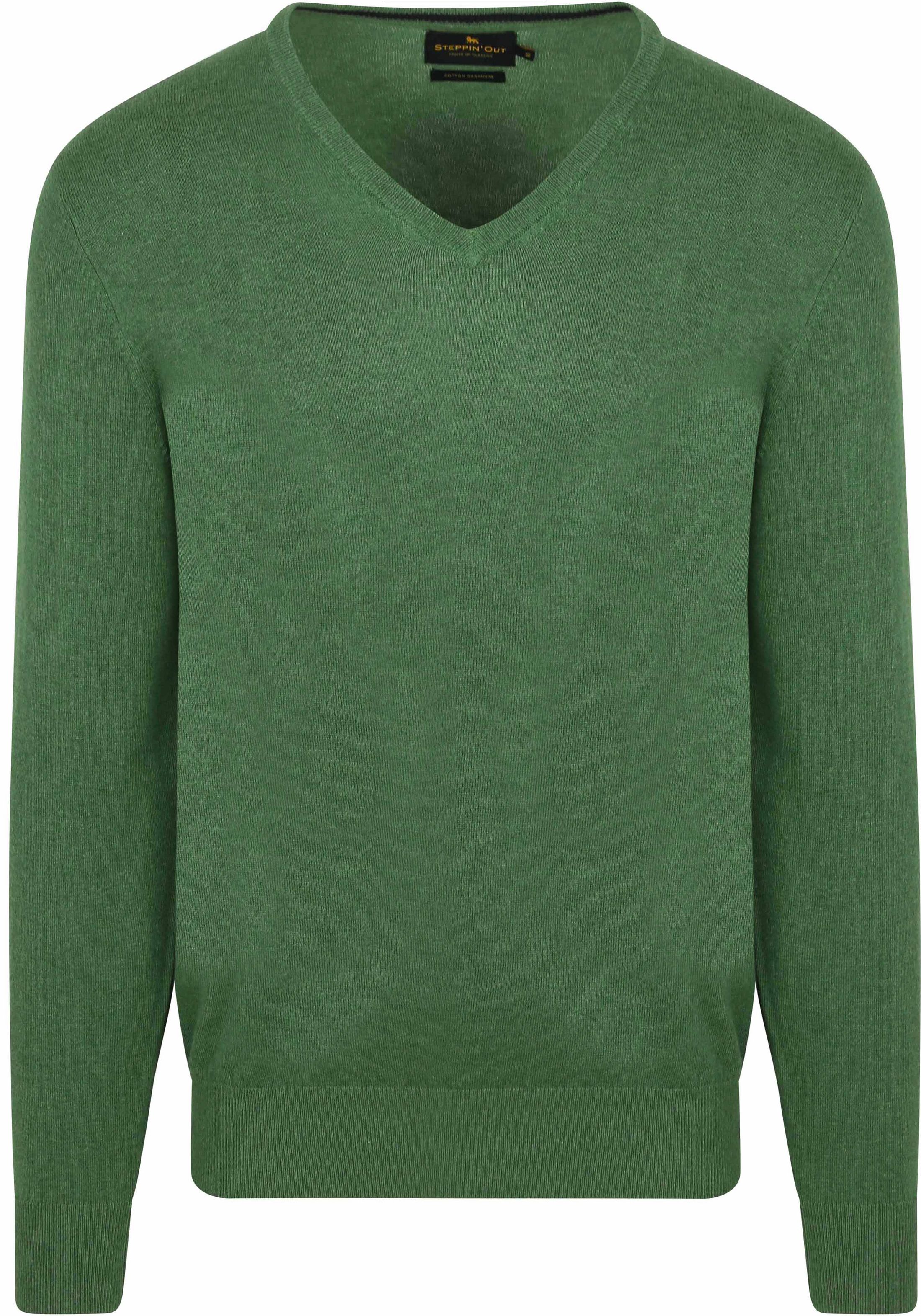Steppin' Out Pullover Cotton Cashmere V-Ausschnitt Grün PU-V-COCASH-STEPP-WOODLANDGREEN kaufen | Suitable