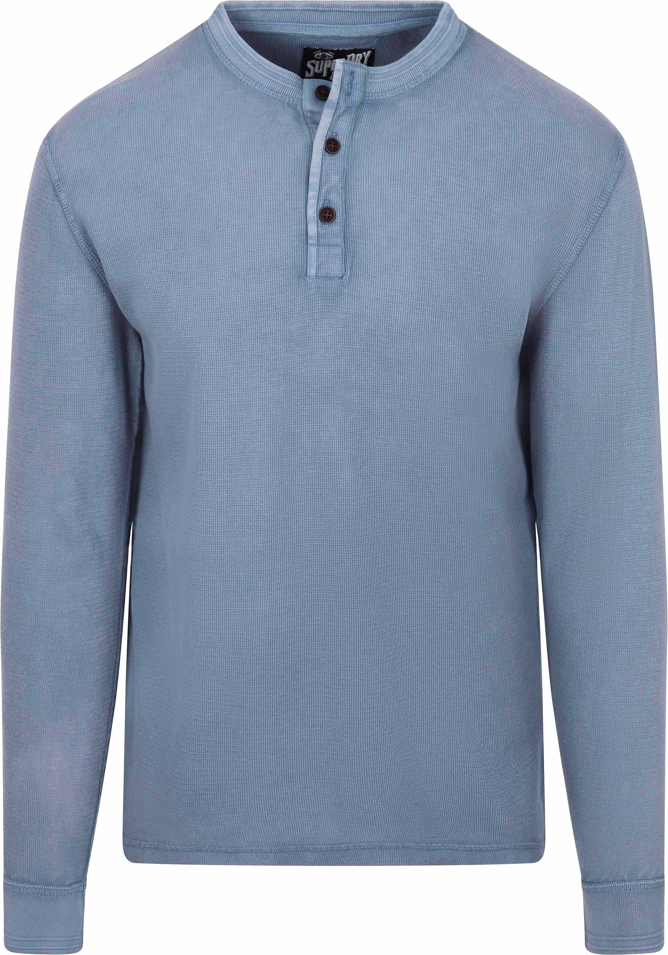 Superdry Genser Henley Textured Blå Størrelse XXL