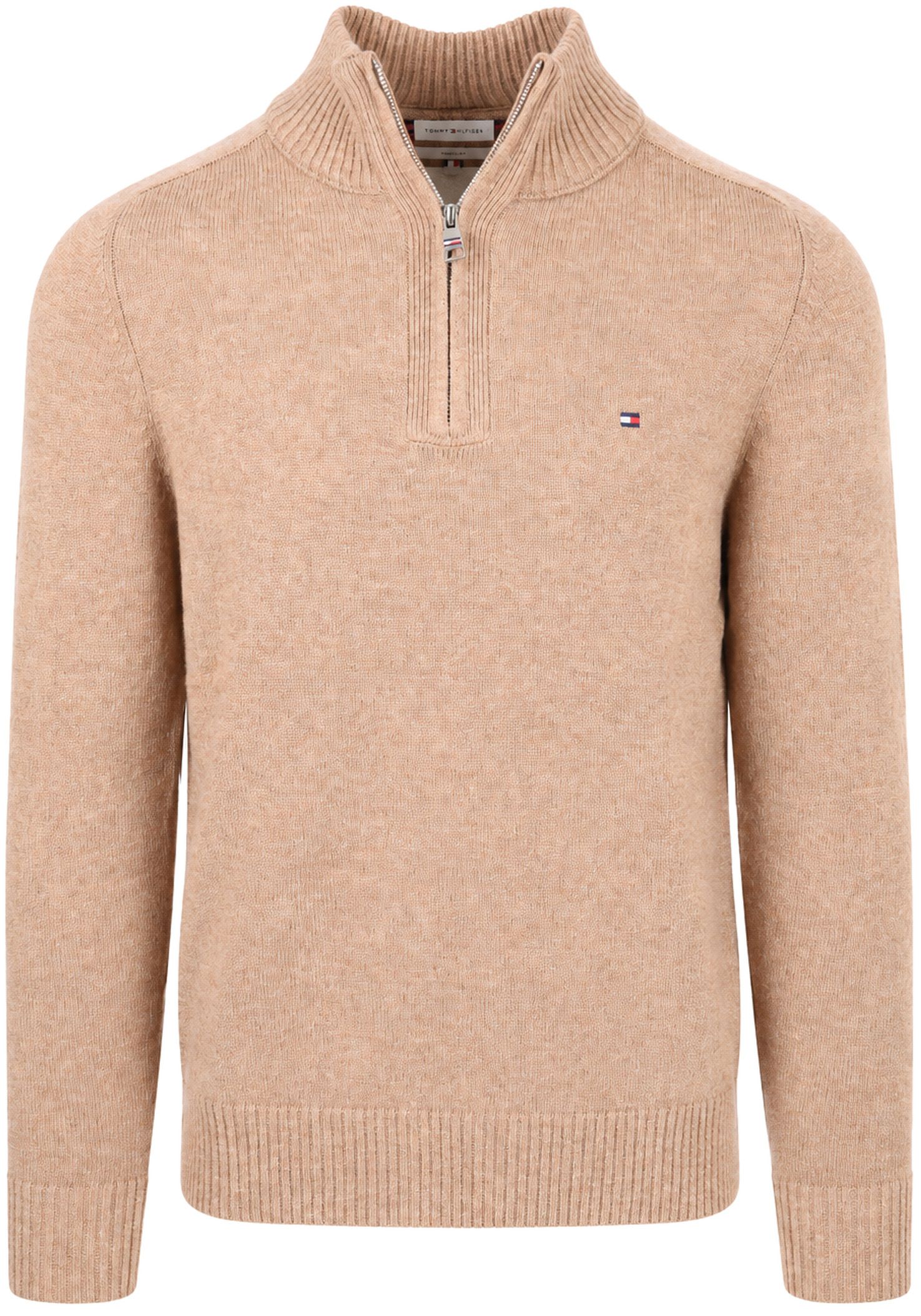 Tommy Hilfiger Pullover Halfzip Lambswool Safari Canvas Heather MW0MW36536-RE5 kopen | Suitable