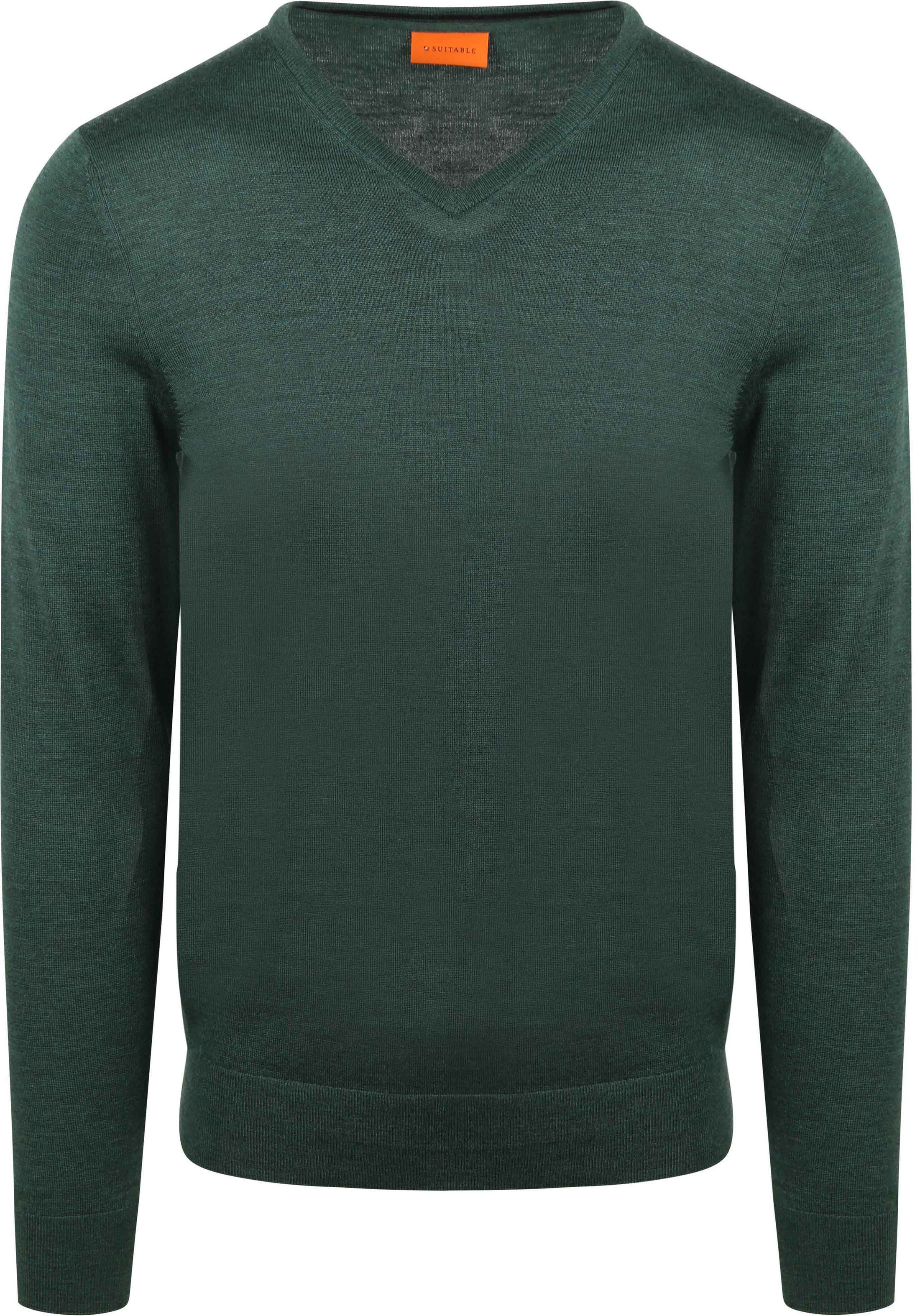 Suitable Merino Pullover V-Neck Vert Racing commander en ligne | PU-MRI-V-25-RG - 6M1685 racing green | Suitable Luxembourg