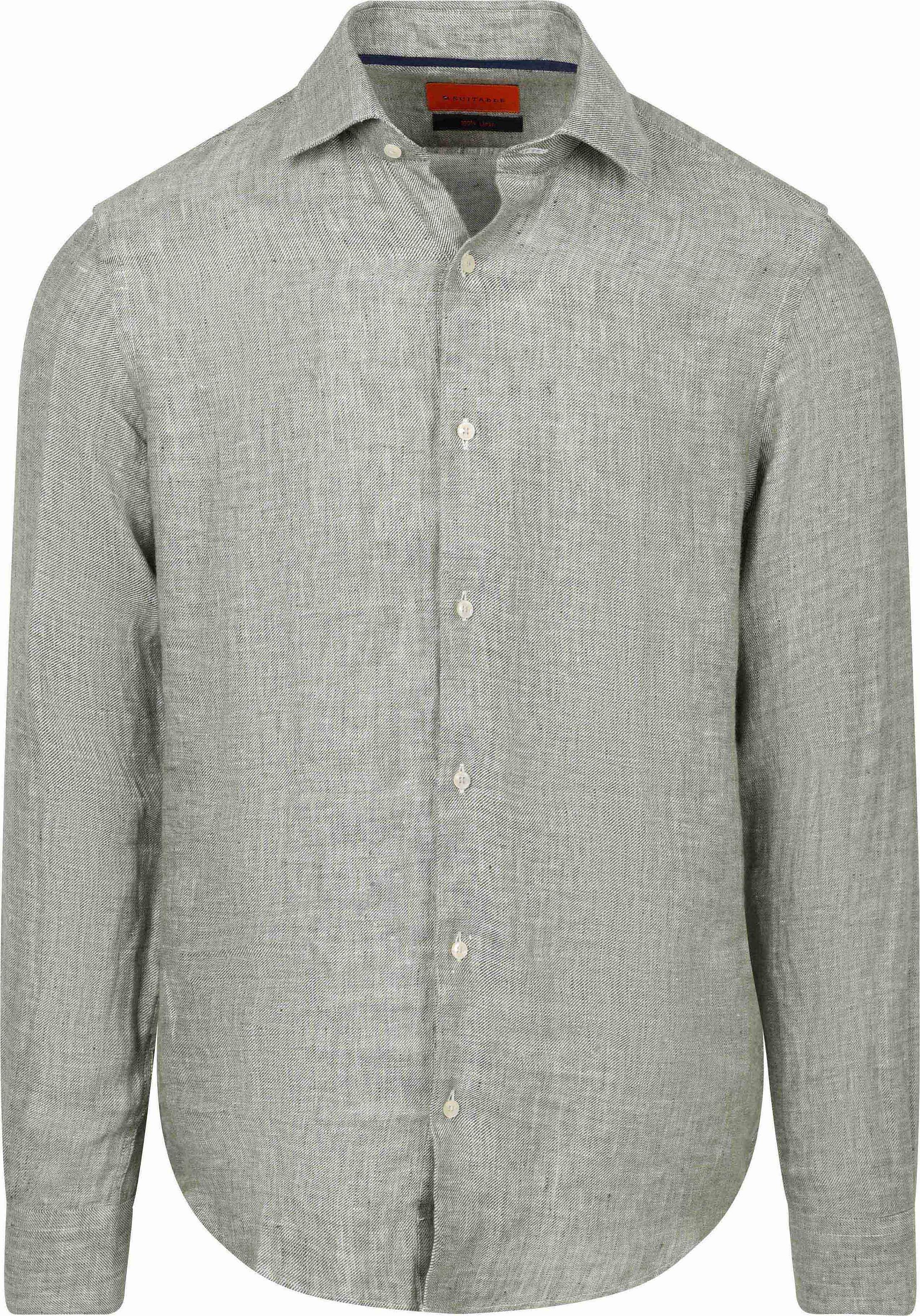 Suitable Camicia Verde SH-LIN-CLAS-26.07 Green 
