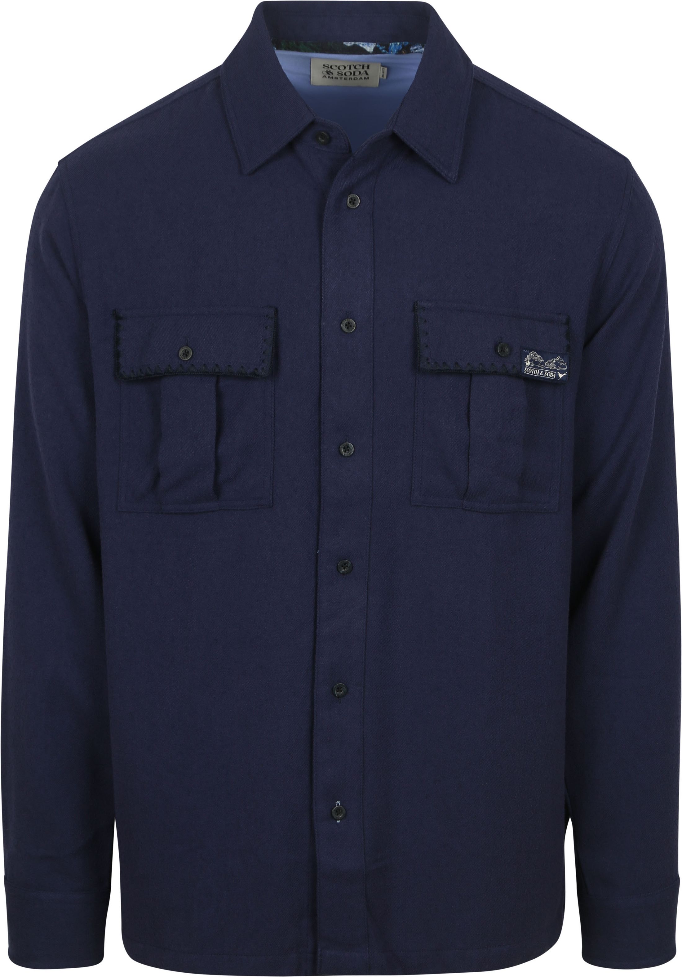 Scotch and Soda Overshirt Textured Navy Blue Dark Blue size XXL