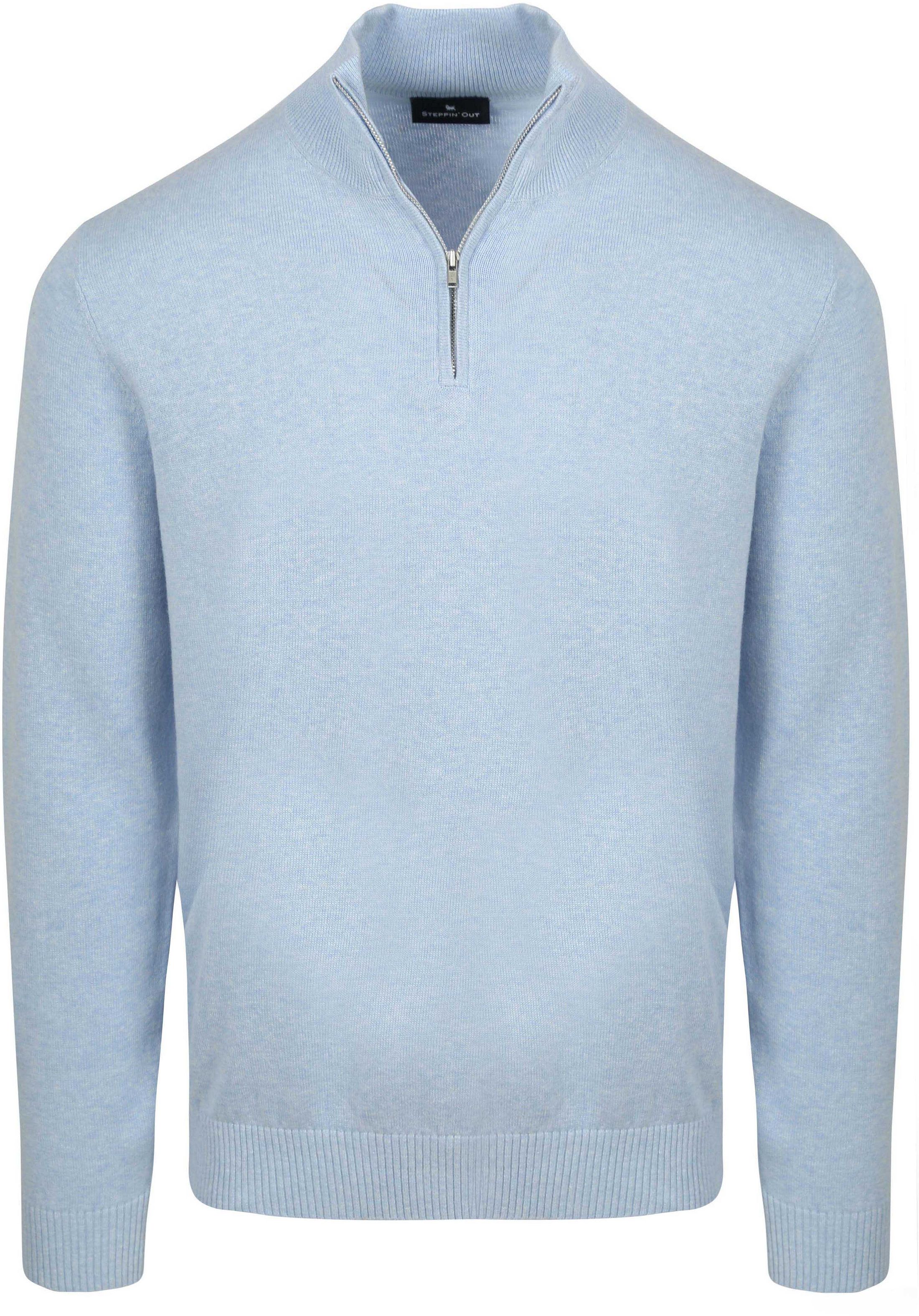 Steppin' Out Half-Zip Trui Colin Lichtblauw kopen | Suitable