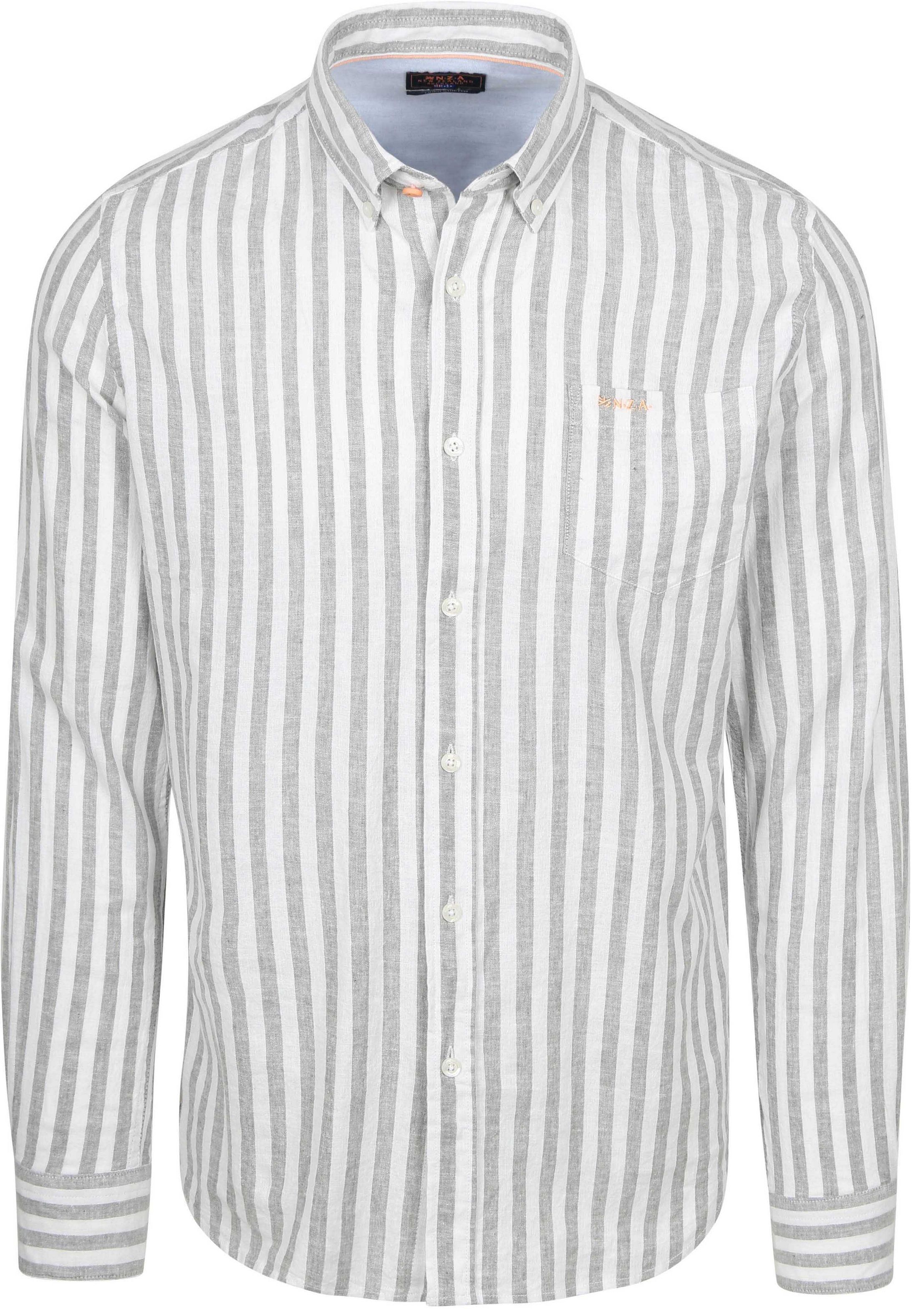 NZA Shirt Picton Linnen Blend Streep Groen 26AN546-1765 kopen | Suitable