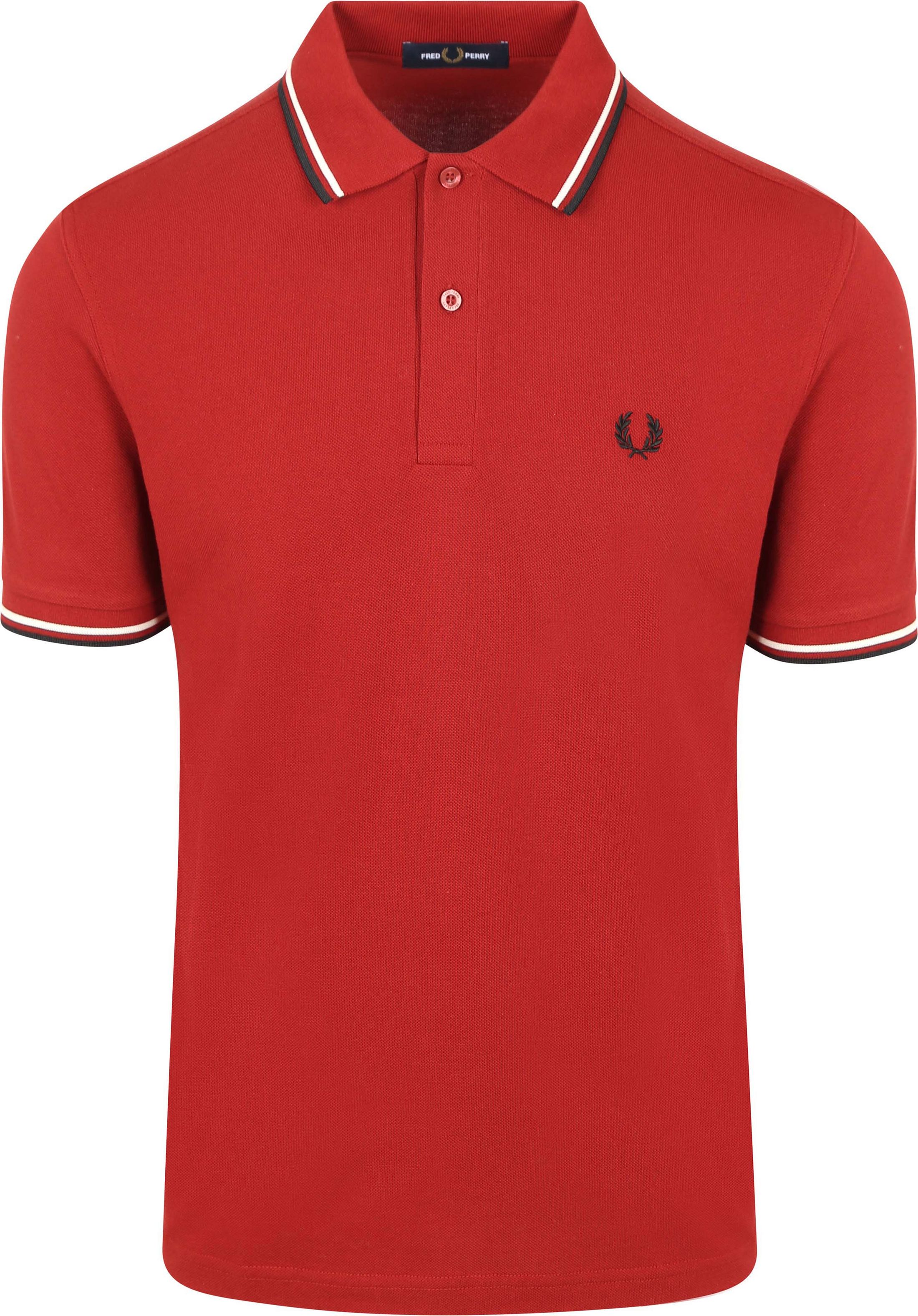  Fred Perry Polo Twin Tipped M3600 Rood 74A kopen | Suitable