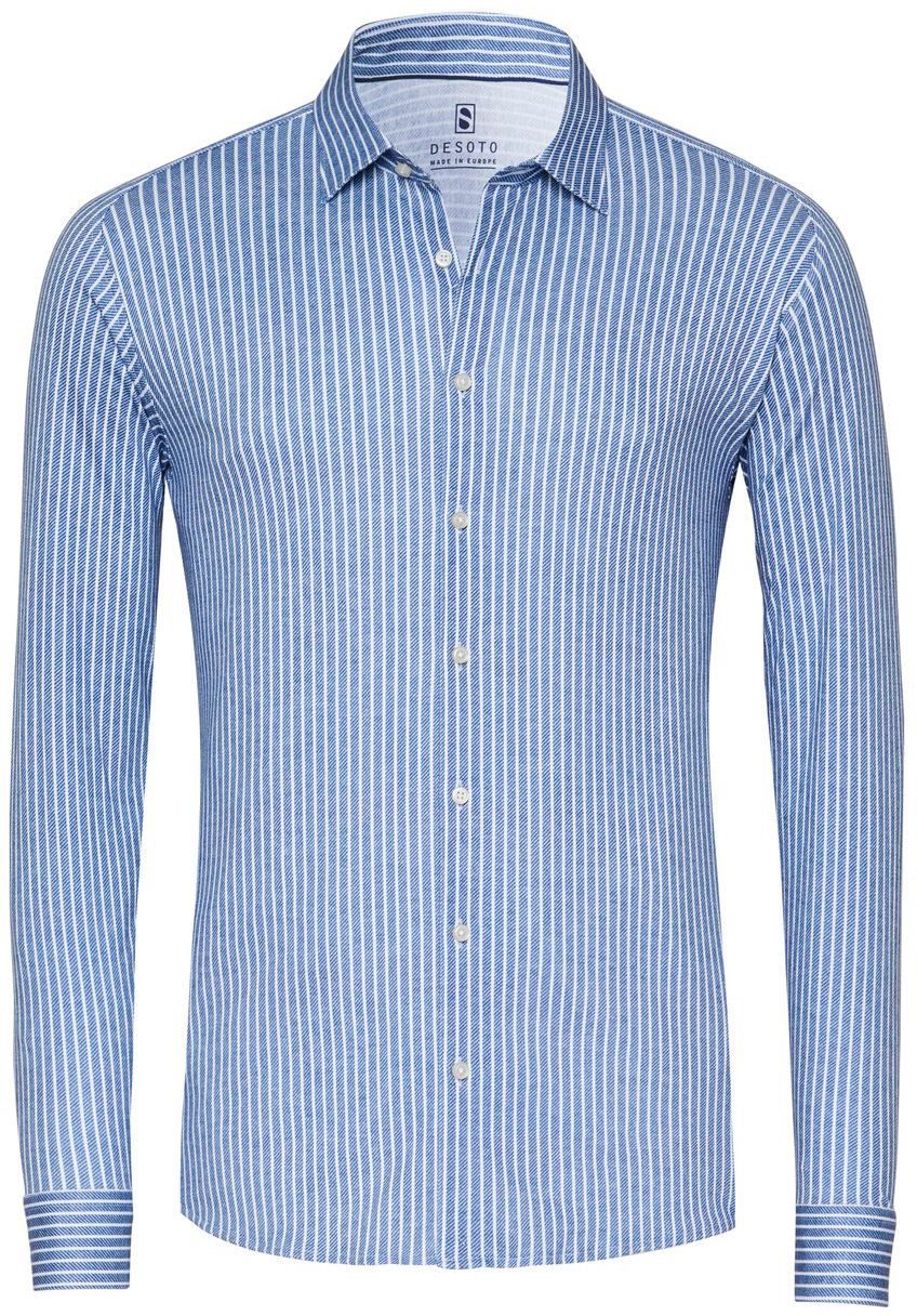 Desoto Skjorte Twill Stripe Blå 88328-3-586