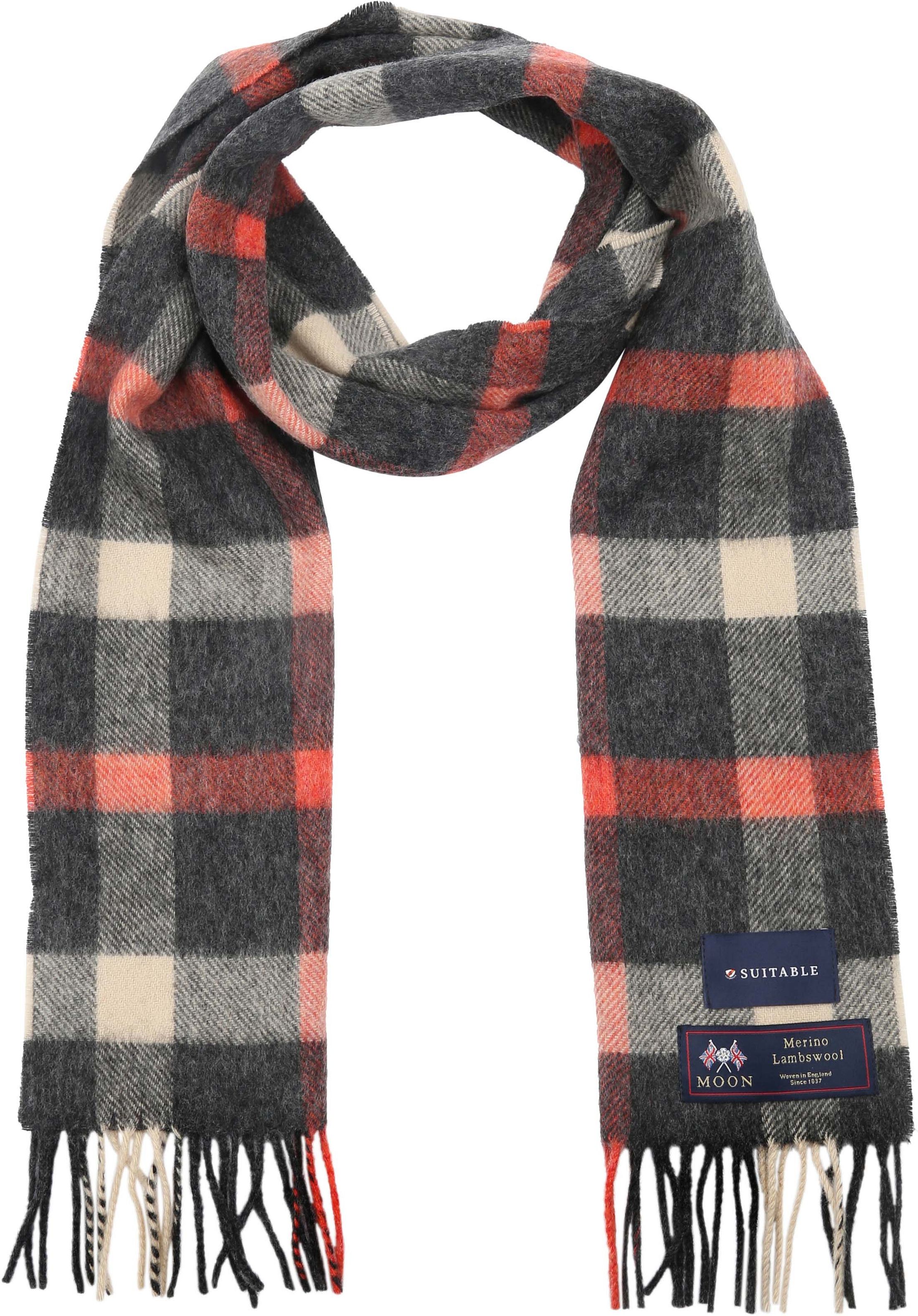 Geeigneter Herrenschal Kariert Merino Rot Grau SCARV-STBL-AW24-04 kaufen | Suitable