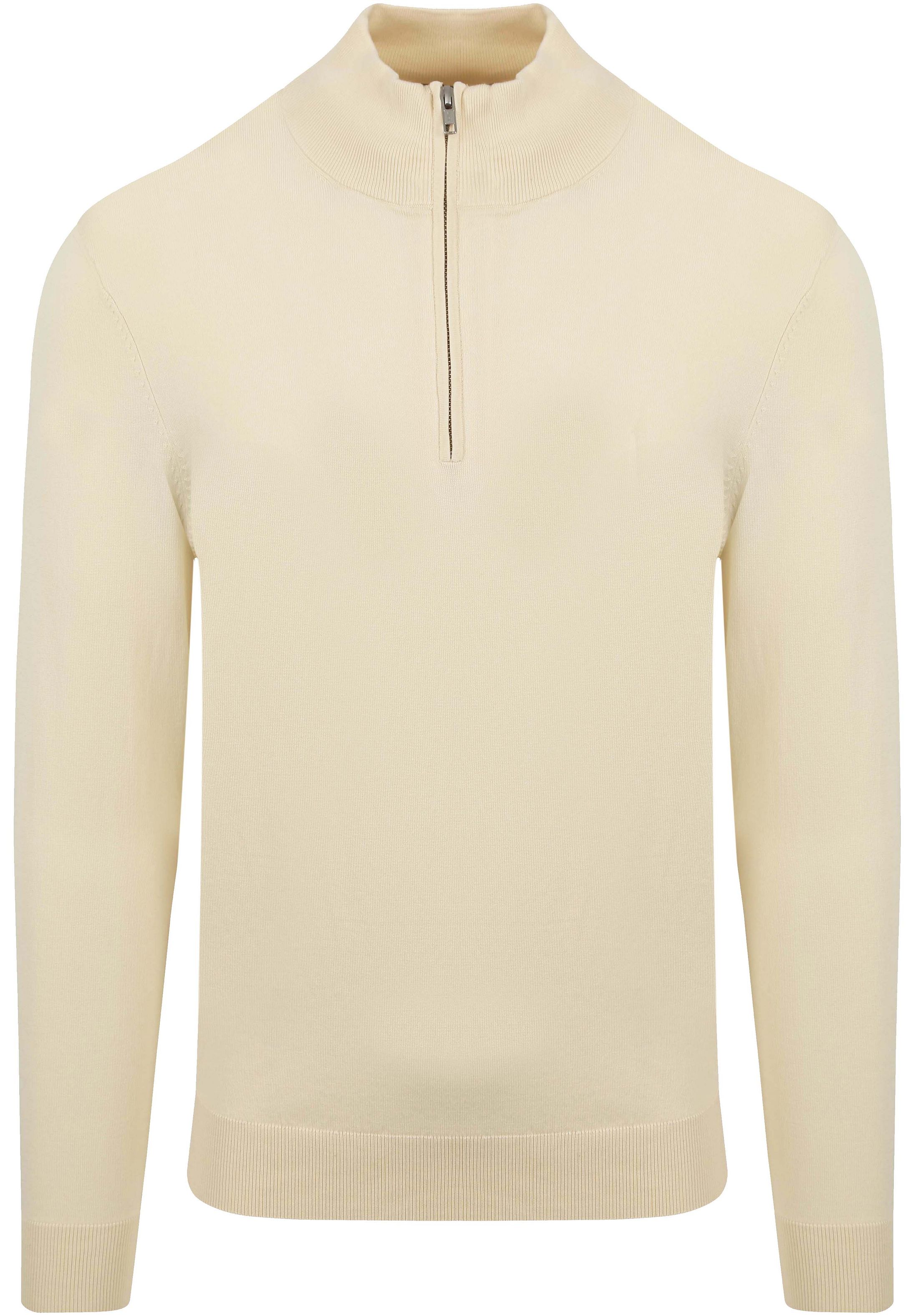 Profuomo Half Zip Pullover Lyx Ecru PPVJ10013G-E