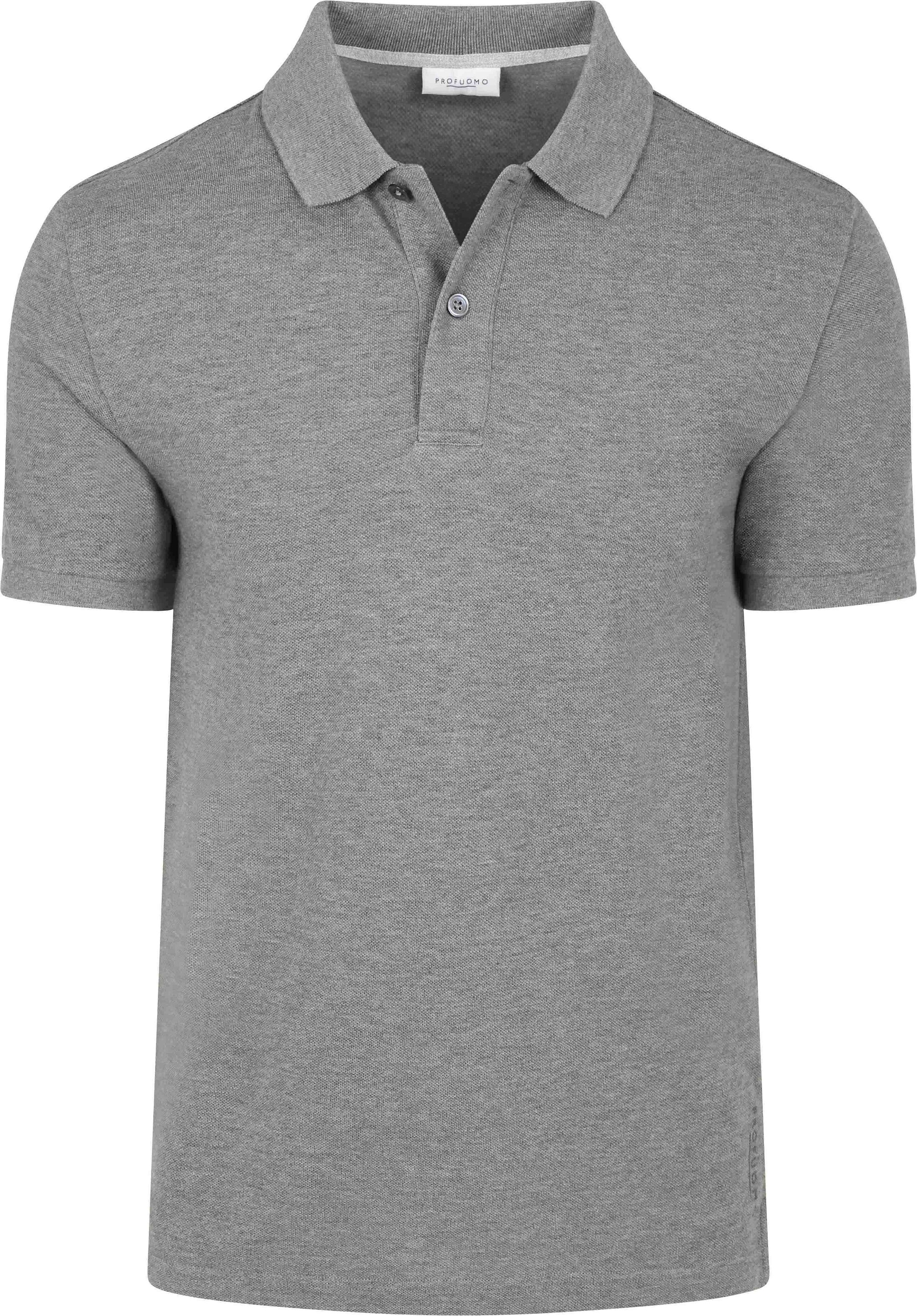 Profuomo Piqué Poloshirt Melange Grå