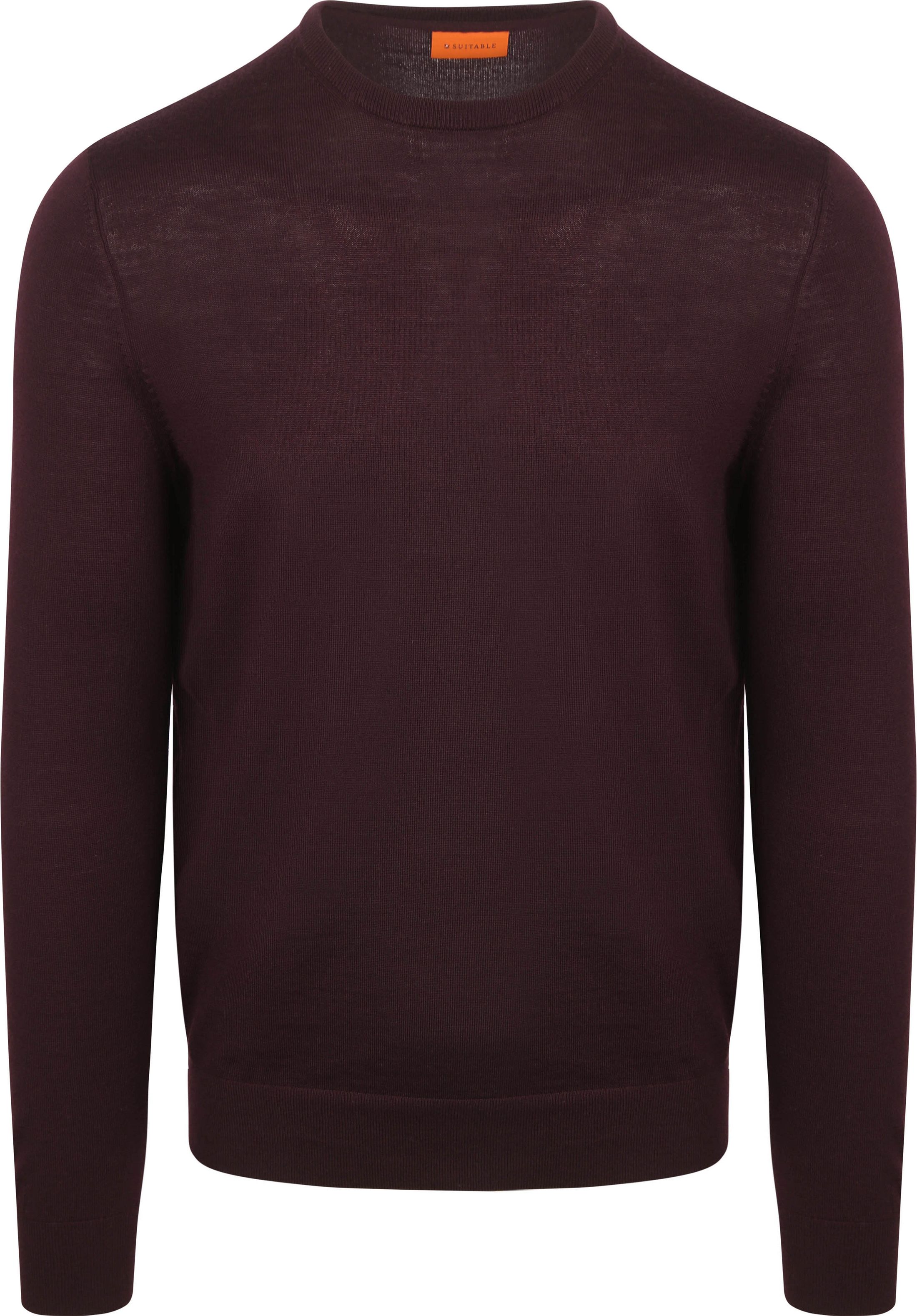 Suitable Merino Rundhals Pullover - Bordeaux PU-MRI-O-25-BO 4E6005 bordeaux kaufen | Suitable