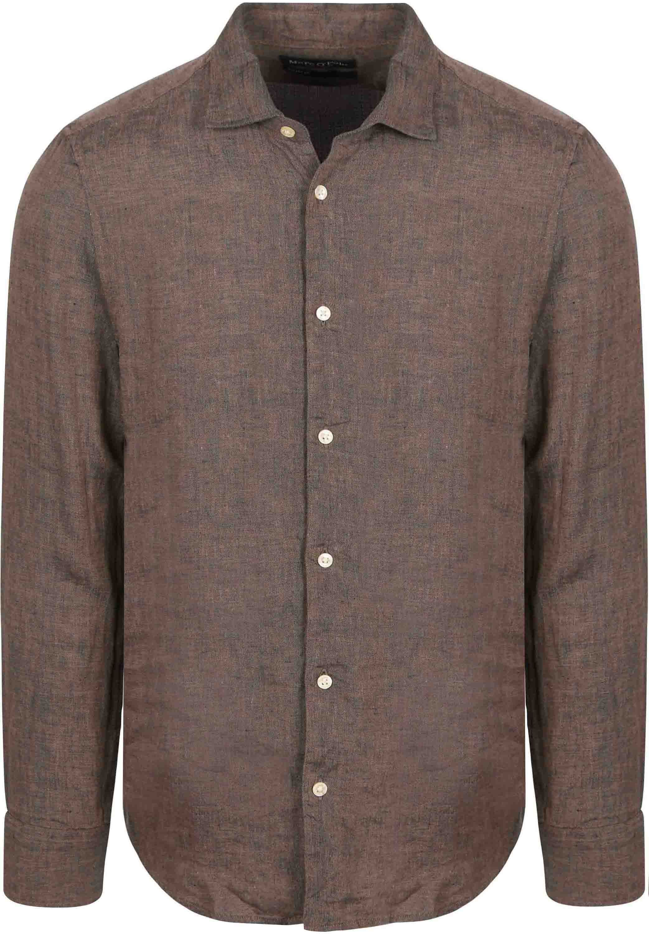 Marc O'Polo Skjorte Linned Brun måle XXL