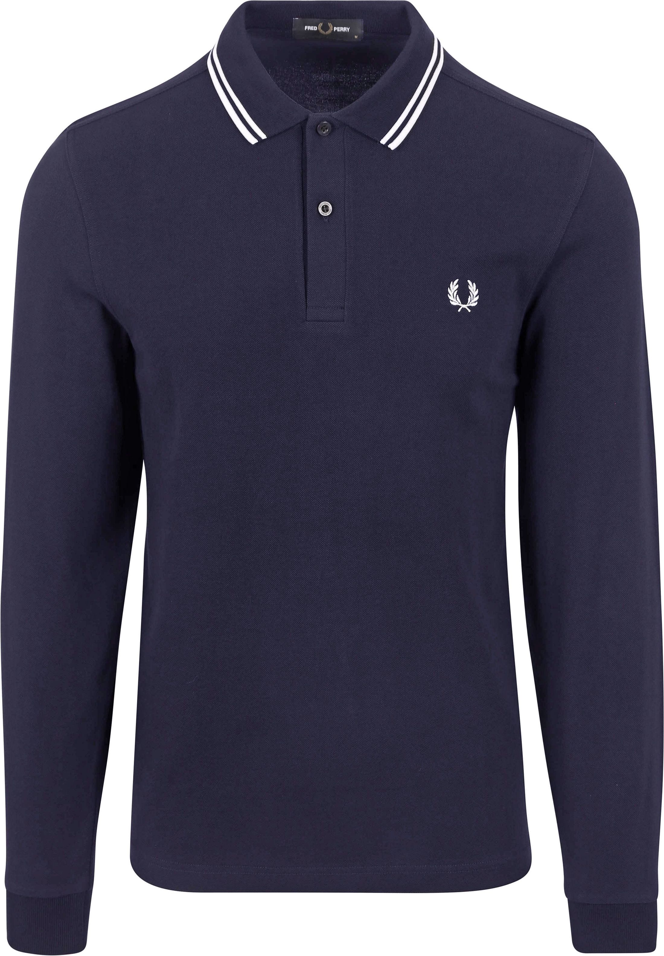 Fred Perry långärmad pikéblå navy 238 M3636-238