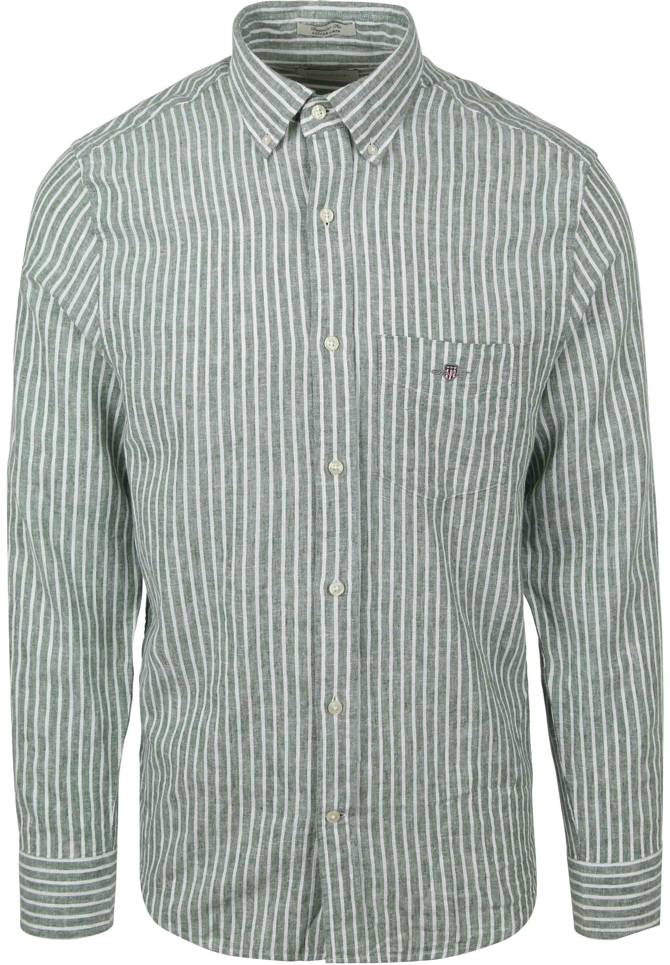 Gant Casual Hemd Streifen Leinen Grün kaufen | 3250038-318 | Suitable