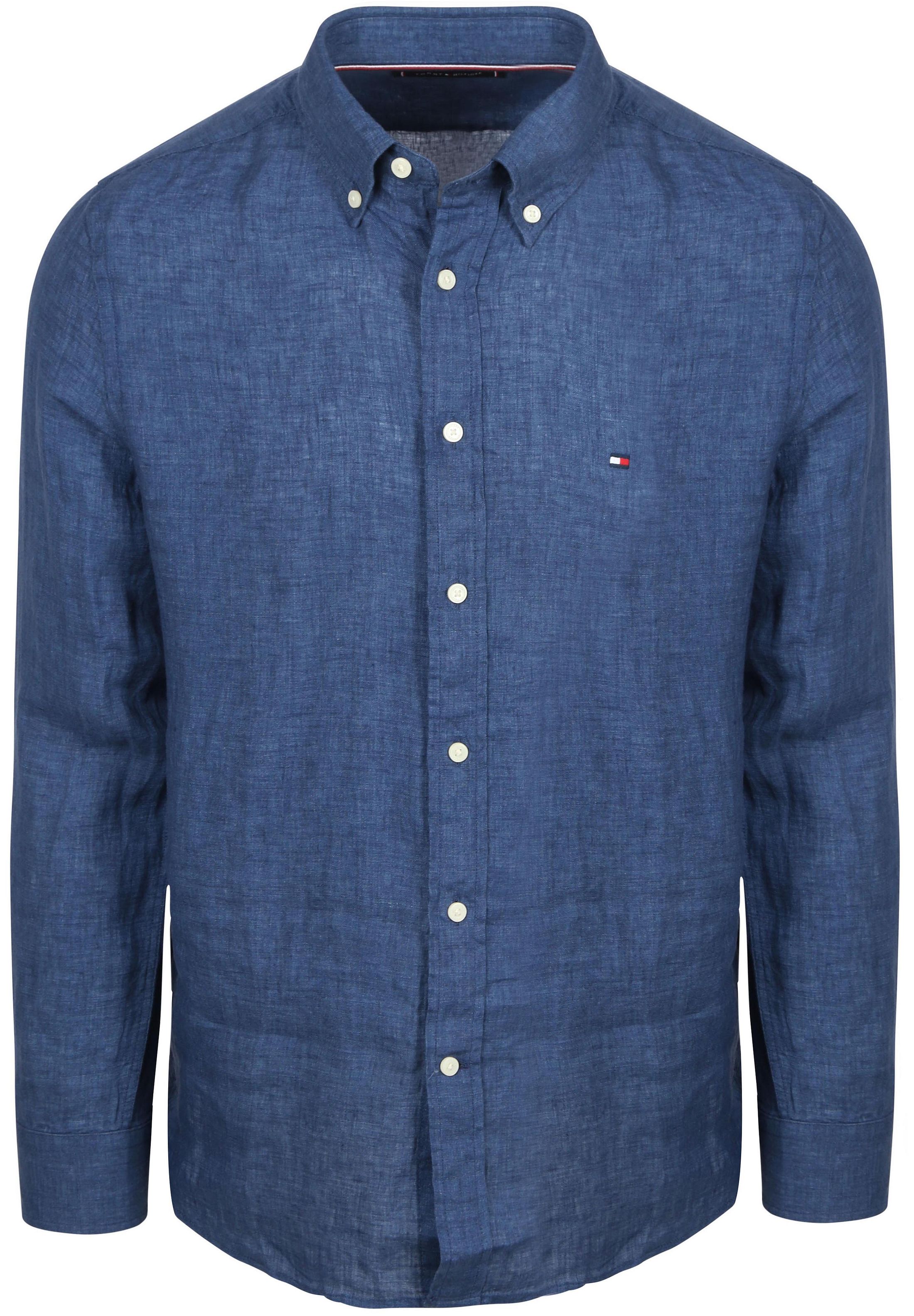 Køb Tommy Hilfiger Skjorte Linned Indigo Blå MW0MW41530-C3I | Suitable