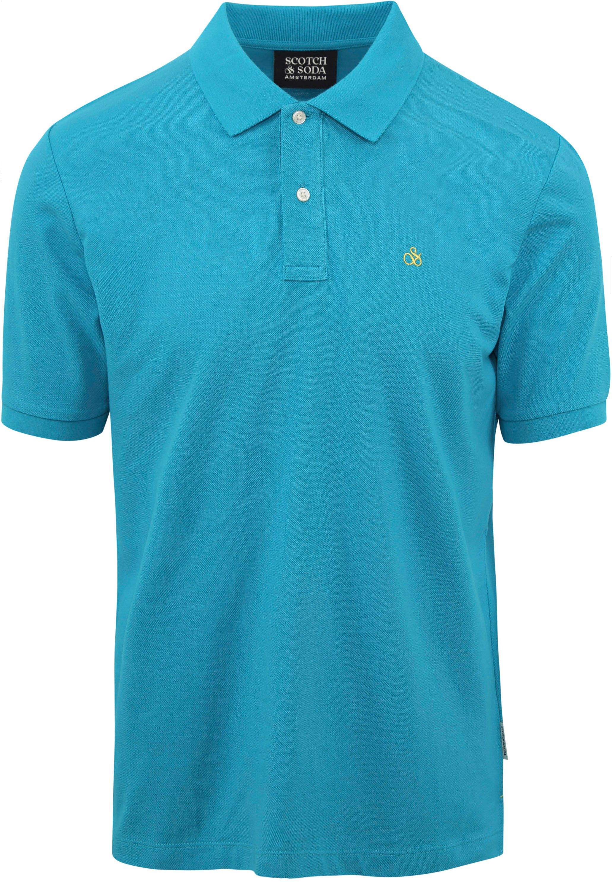 Scotch and Soda Pique Poloshirt Turquoise  171716-0508 kopen | Suitable