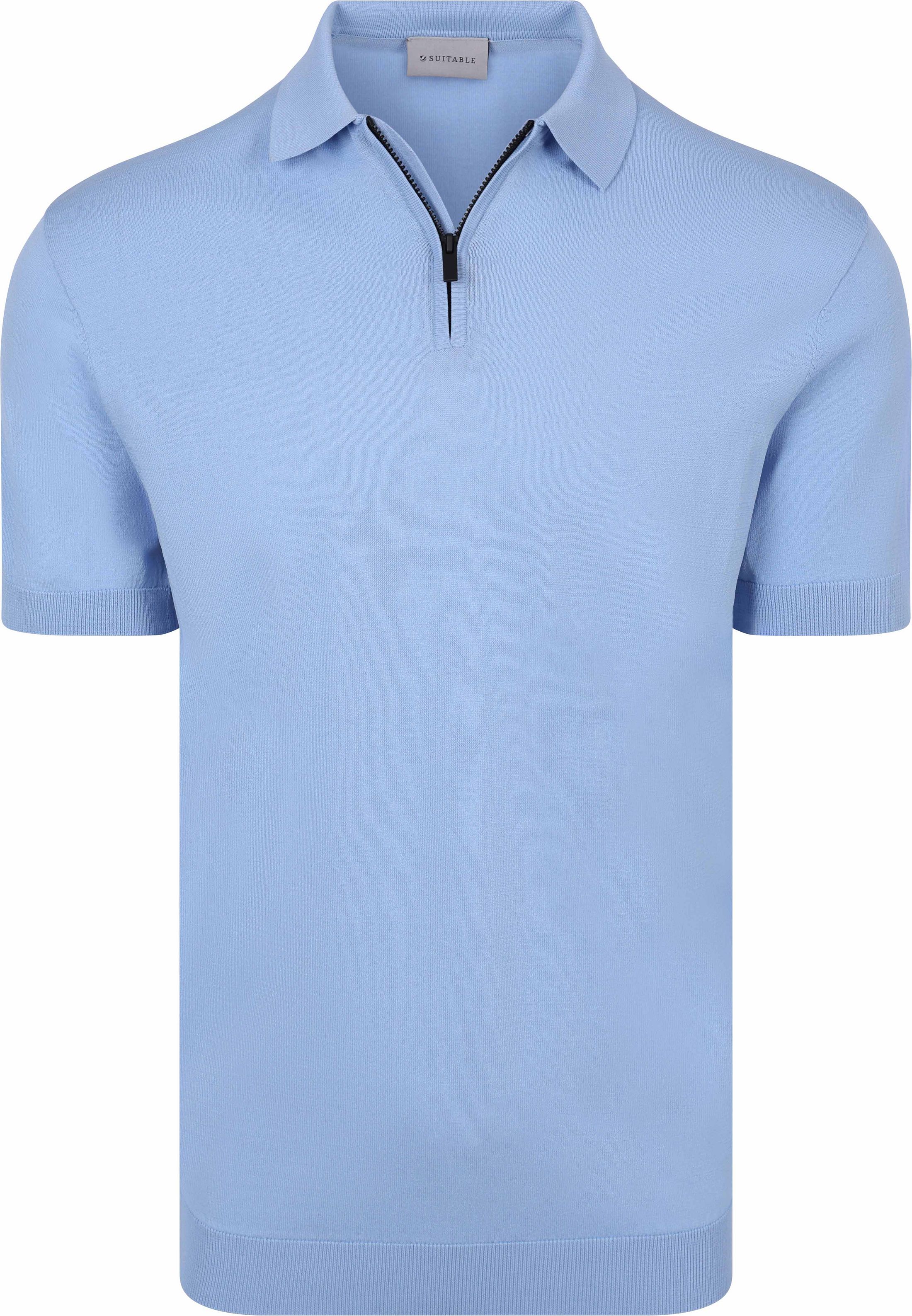 Suitable Knitted Half Zip Polo Dan Lichtblauw SPE26106DA31ST-Lightblue kopen | Suitable