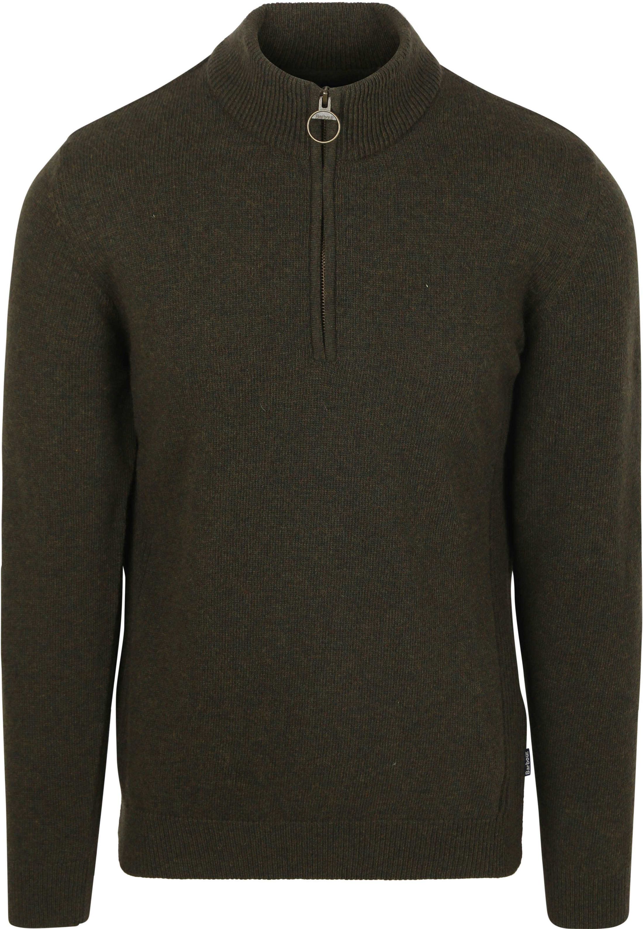 Barbour Halv Zip Tröja av Ull Oliv MKN0837-OL91