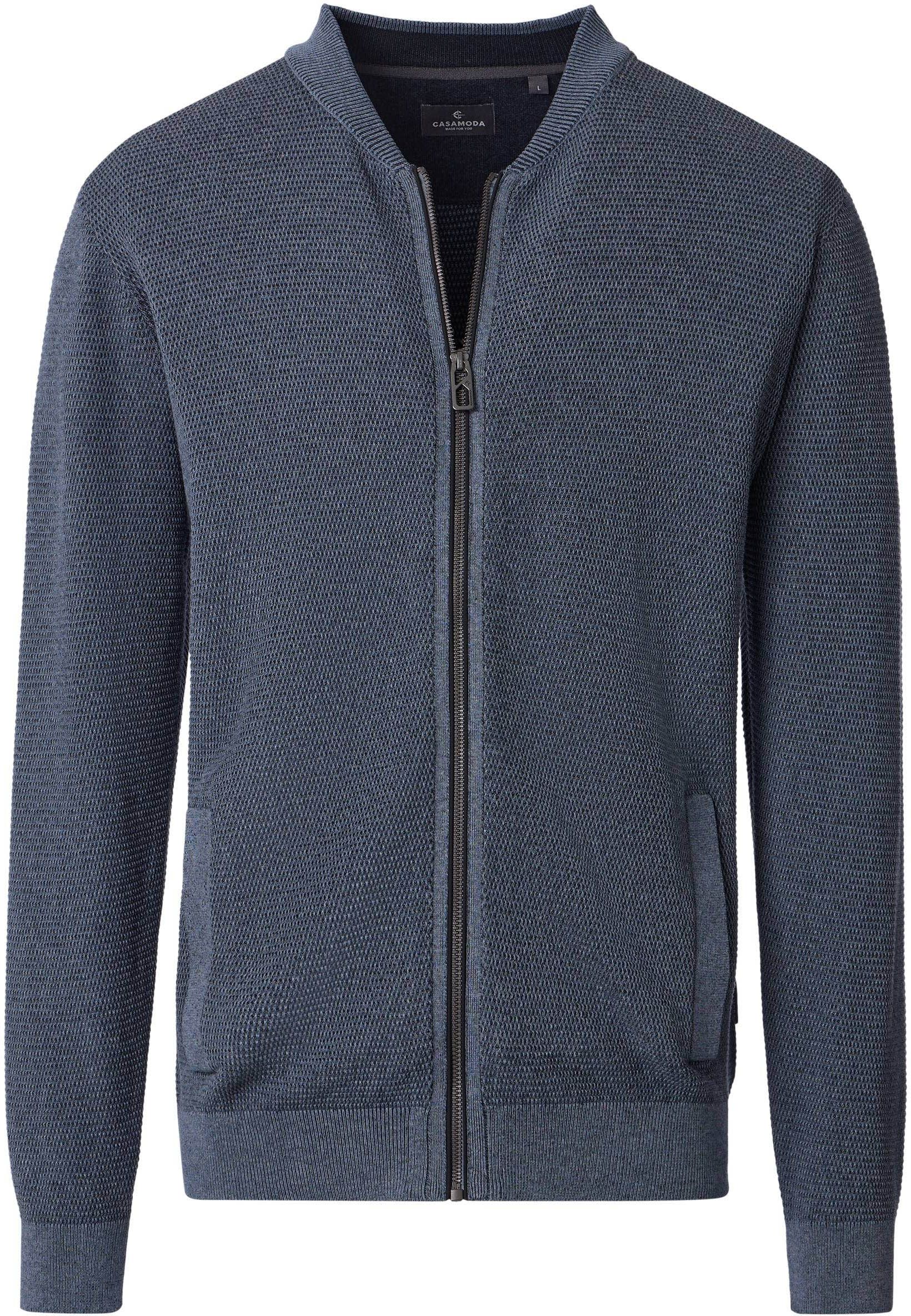 Casa Moda Vest Zip Structure Donkerblauw 454479100-741 kopen | Suitable