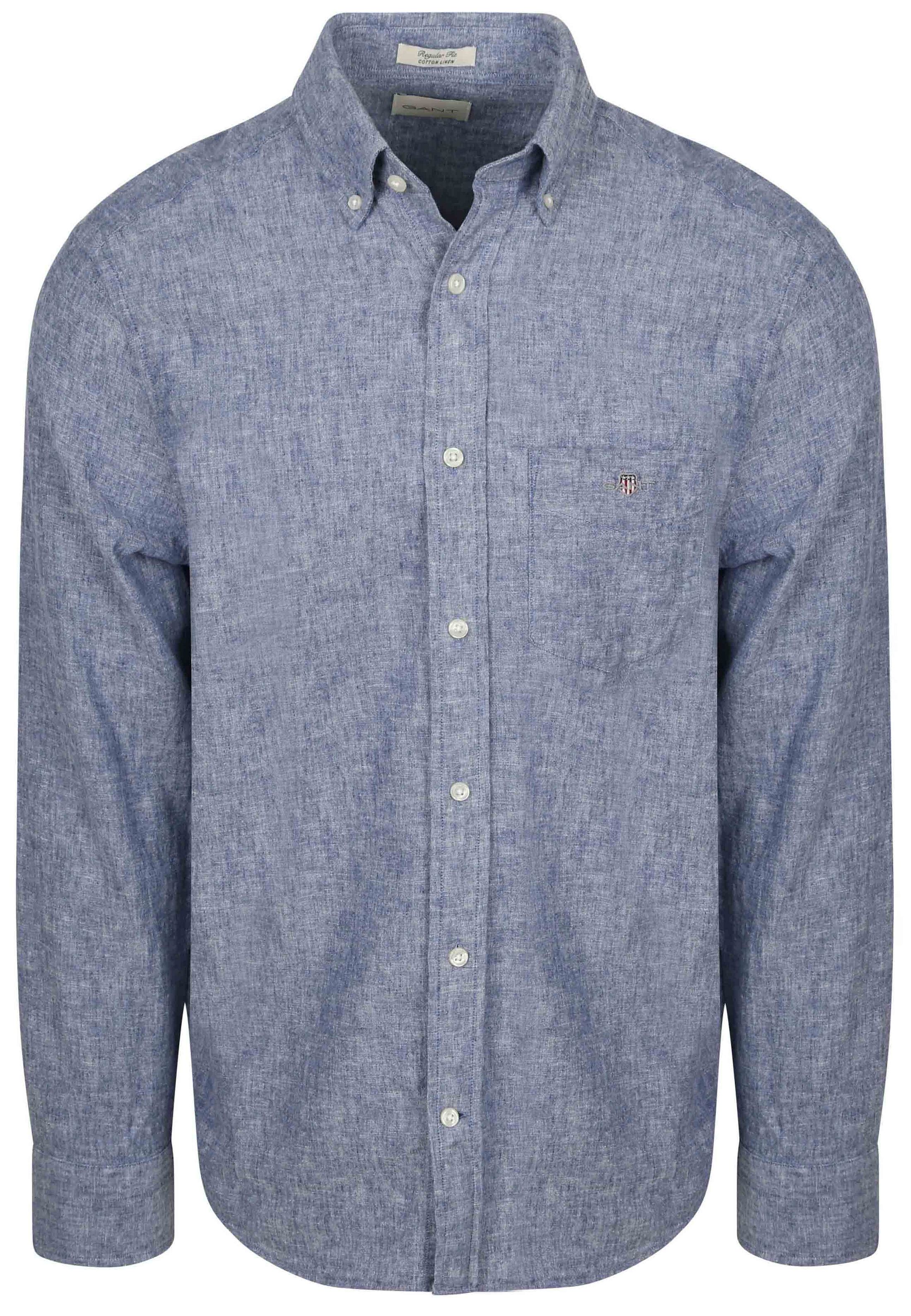 Gant Skjorta Cotton Linen Blå