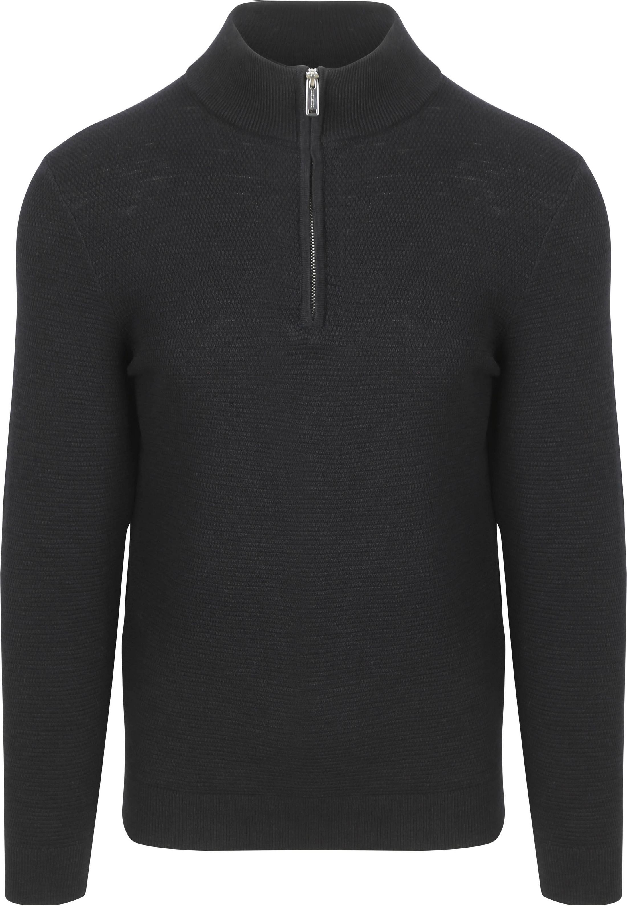 Profuomo Halvzip Tröja Struktur Marinblå PPWJ30040E-P