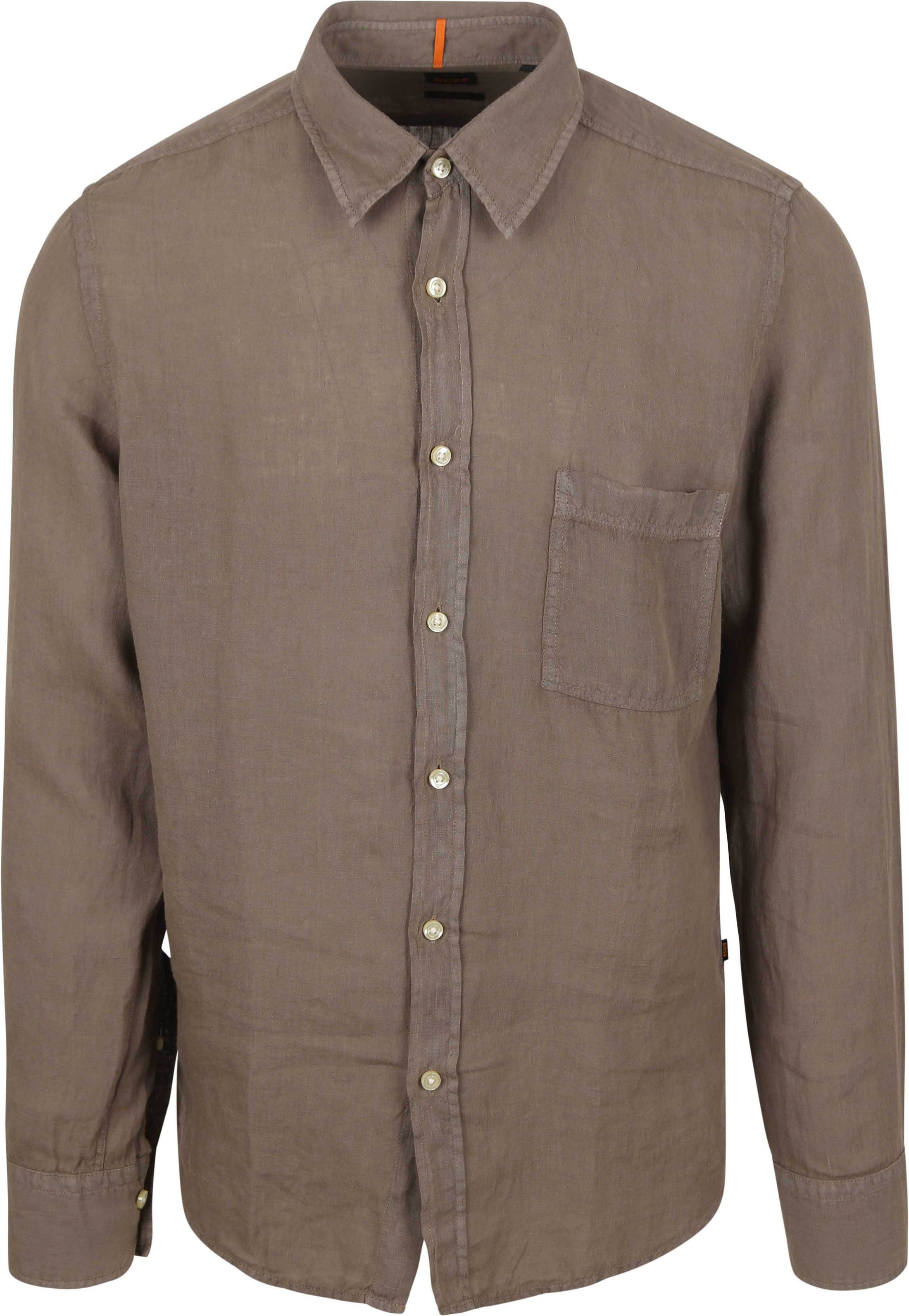 BOSS Elegant Linneskjorta Taupe 50537381-294