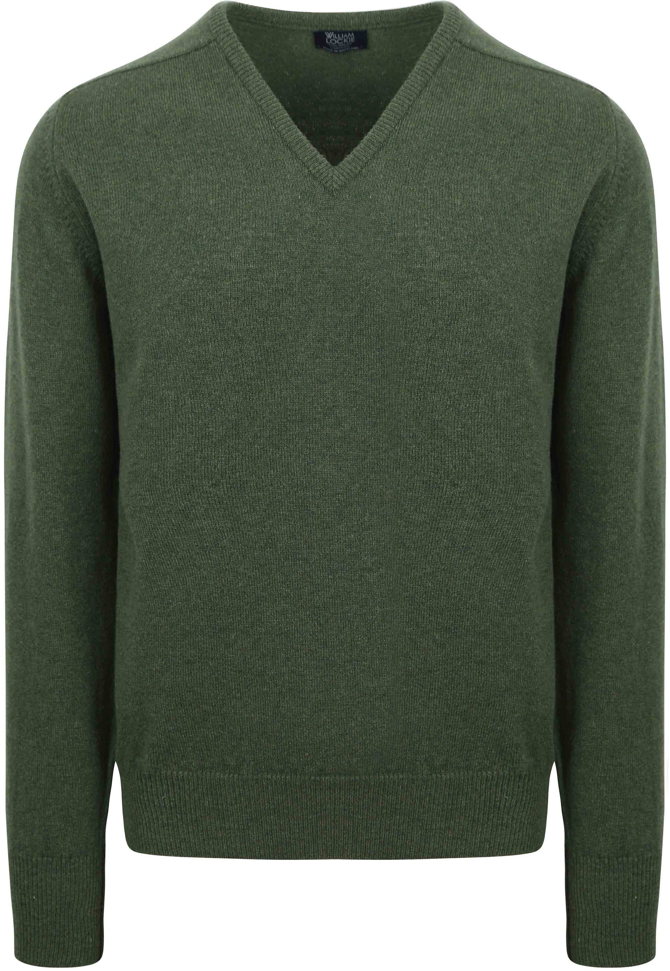 William Lockie Genser Lamull V-hals Rosmarin Grønn 7092DF-245 Rosemary