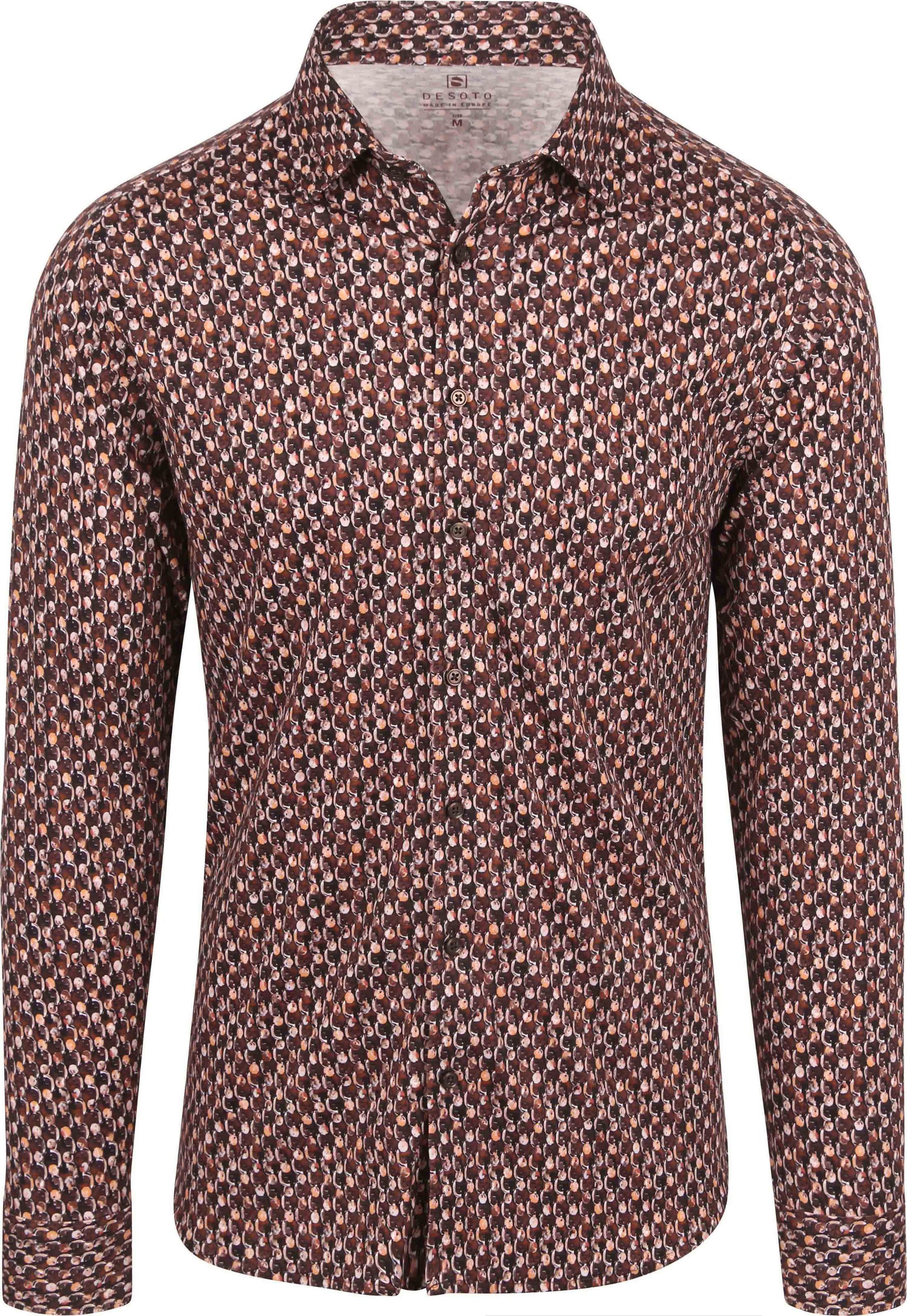 Køb Desoto Skjorte Fundamental Vibes Print Brun 77428-3-833 | Suitable