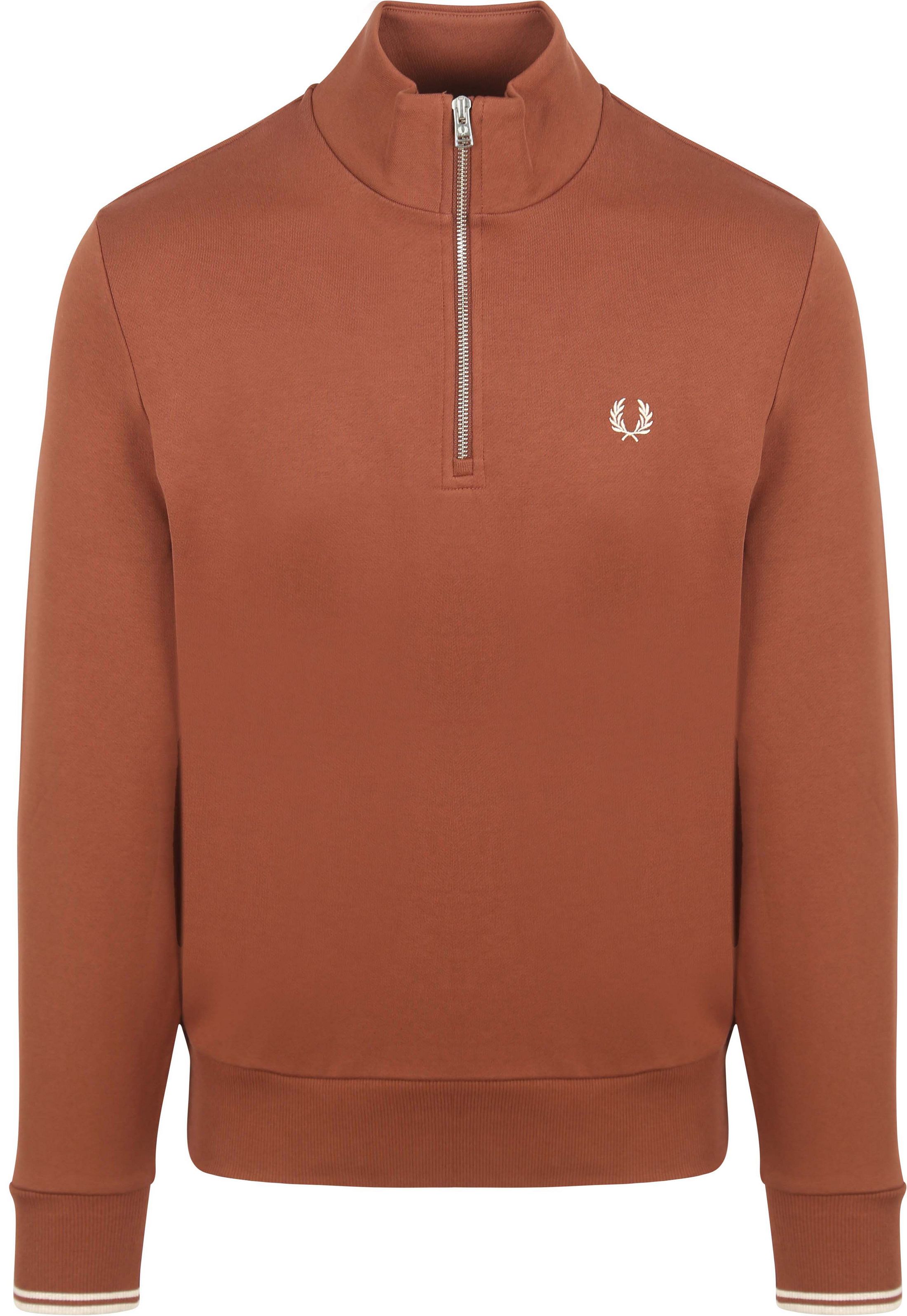 Fred Perry Halv Zip Trøje i Whisky Brun M3574-W52