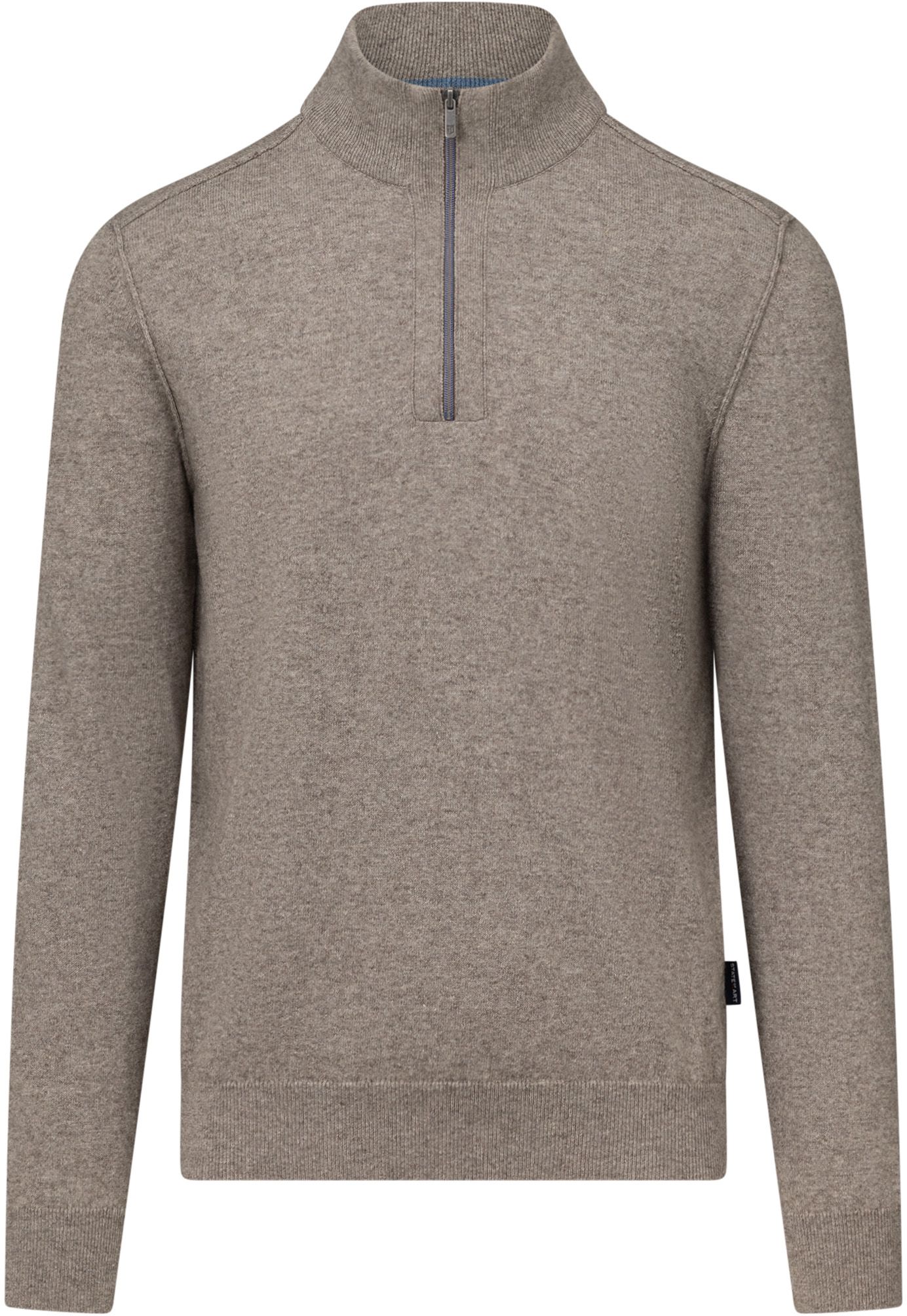 Køb State Of Art Half Zip Trøje Wool Blend Melange Taupe  | Suitable