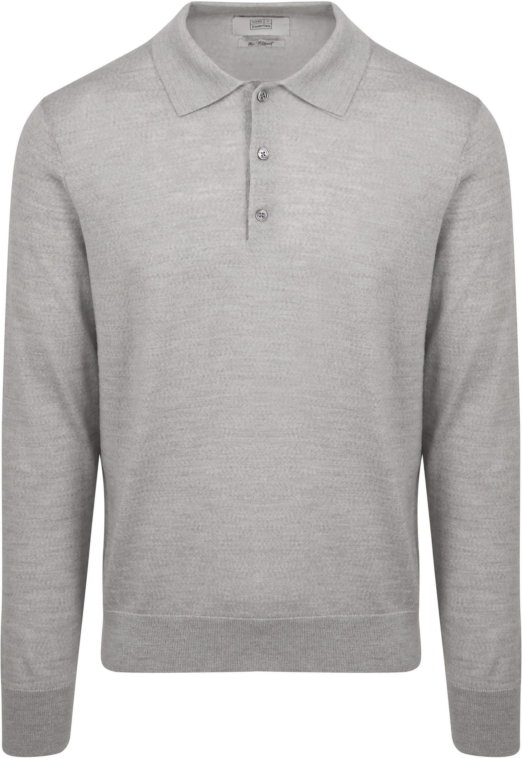 King Essentials The Robert Langærmet Poloshirt Merino Grå KM111030002-C002T
