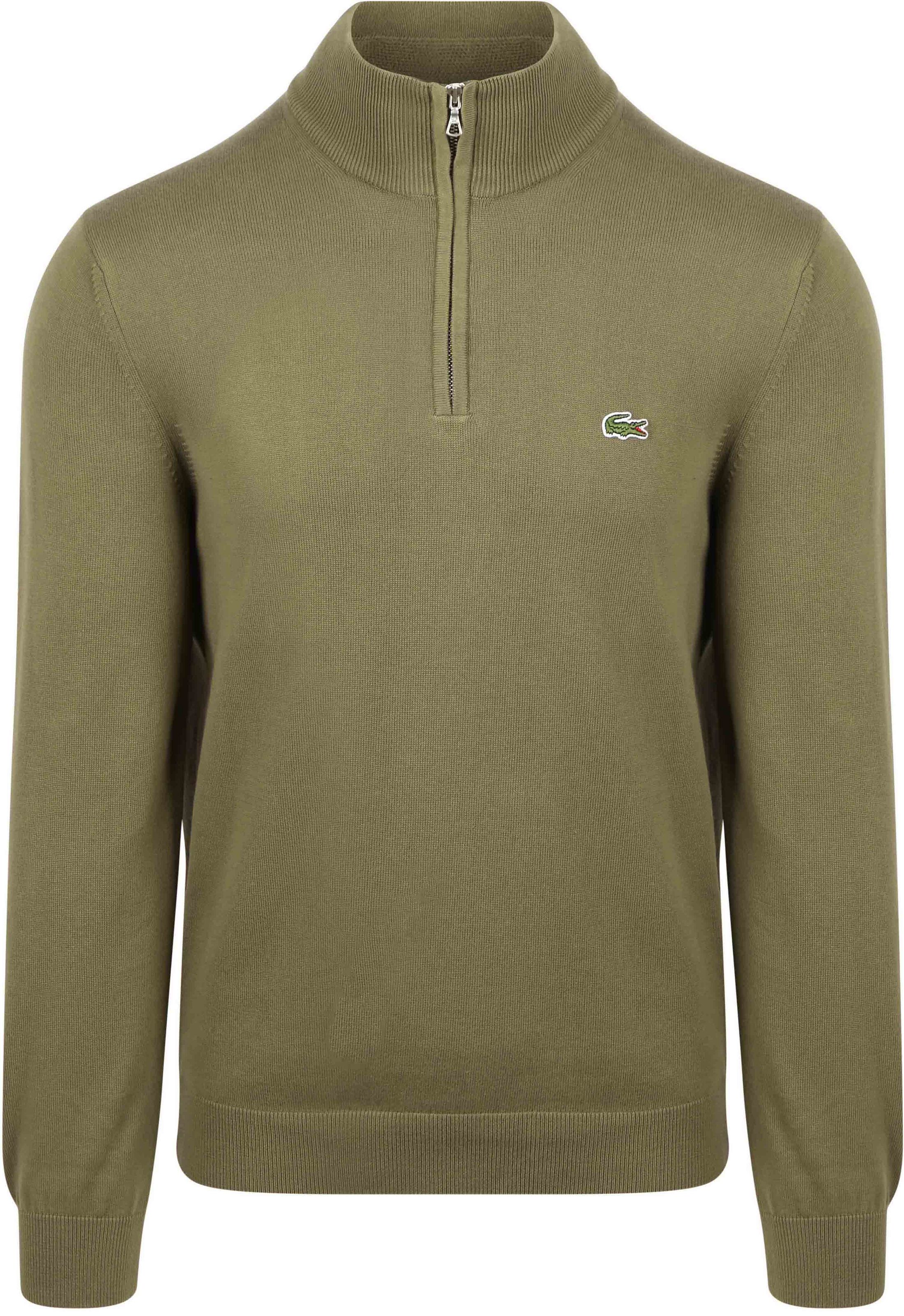 Lacoste Tröja Halv Dragkedja Grön Storlek M