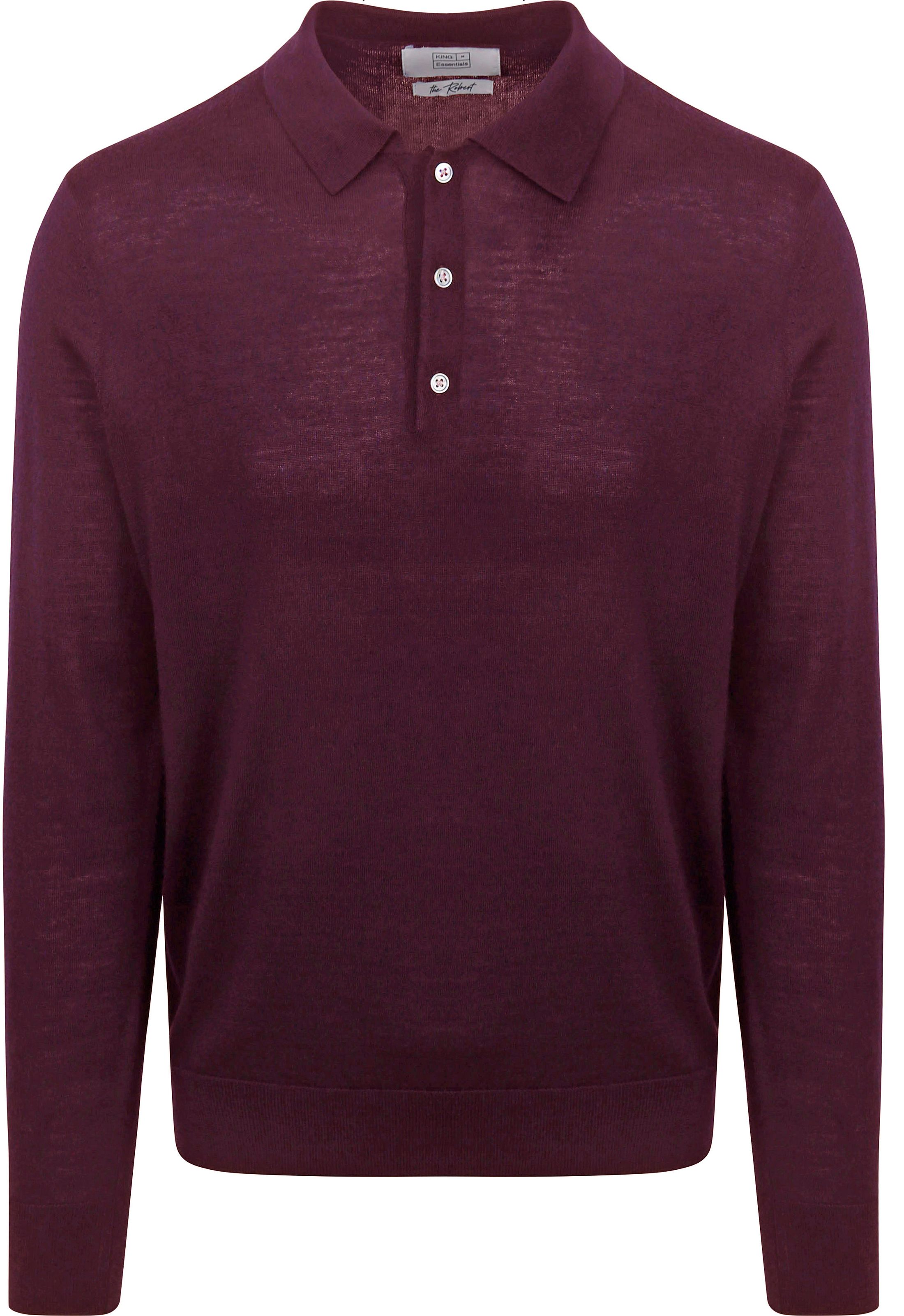 King Essentials Robert Langærmet Polo Merino Burgunder KM111030002-P080T